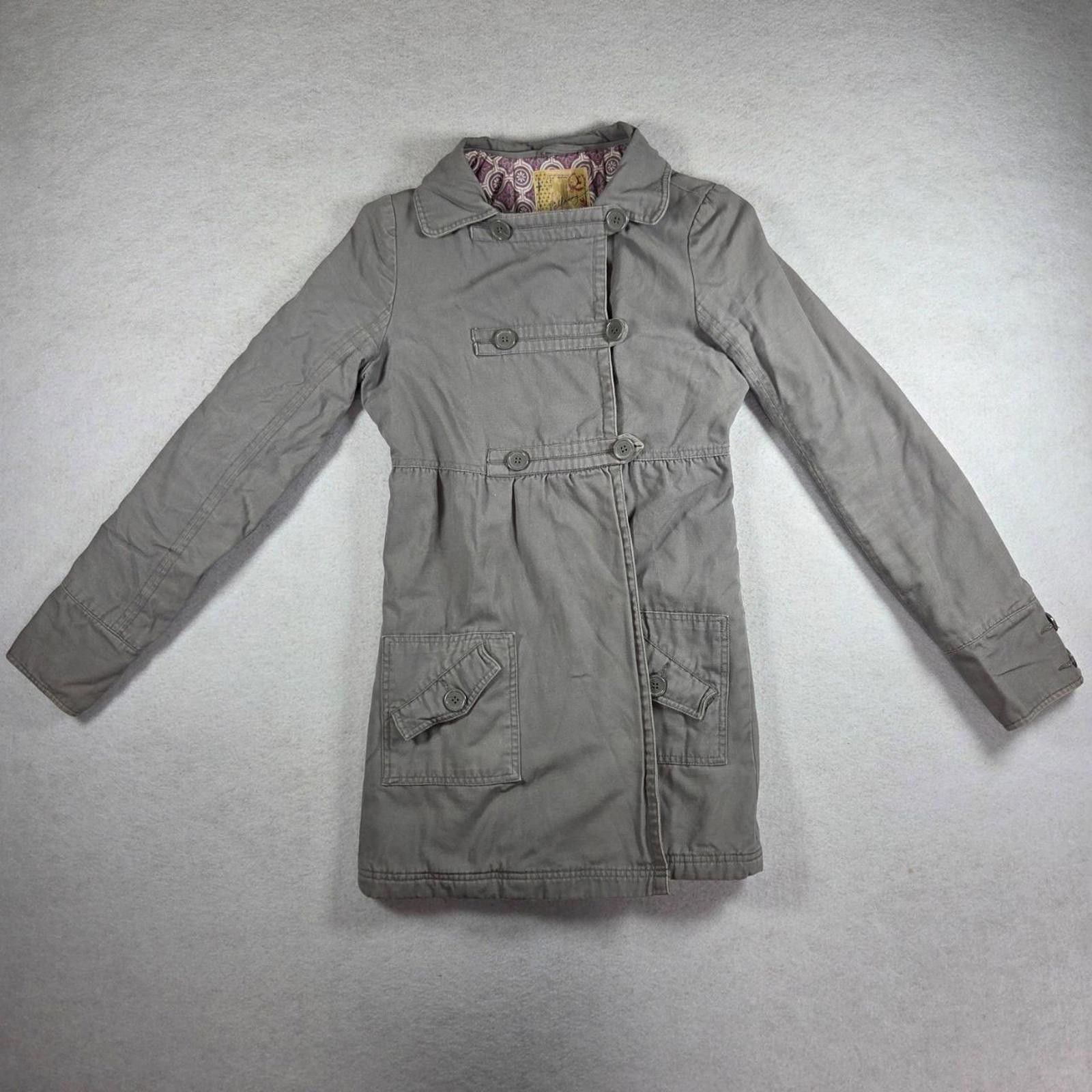 Billabong Billabong Trench Coat Small Gray Vintage Double Breasted Size S / US 4 / IT 40 - 1 Thumbnail
