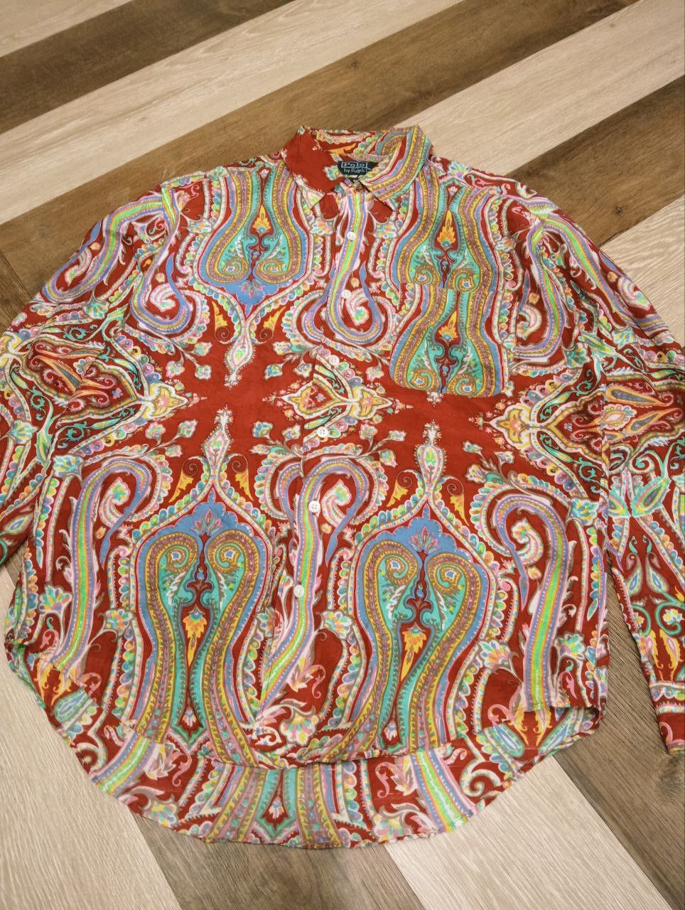 Polo Ralph Lauren VINTAGE POLO RALPH LAUREN SILK PAISLEY BUTTON DOWN SHIRT Size US M / EU 48-50 / 2 - 4 Thumbnail