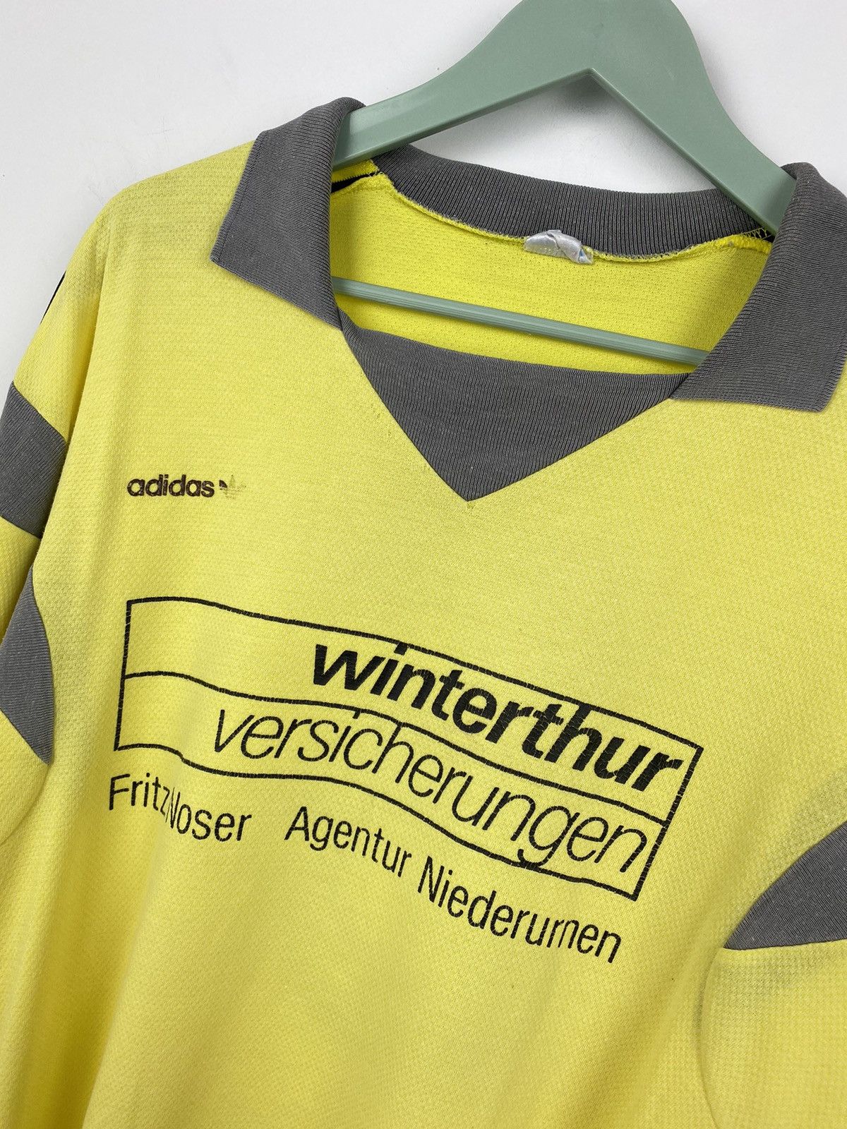 Adidas Vintage Adidas Winterthur 1980s #5 Ventex Soccer Jersey Size US L / EU 52-54 / 3 - 3 Thumbnail