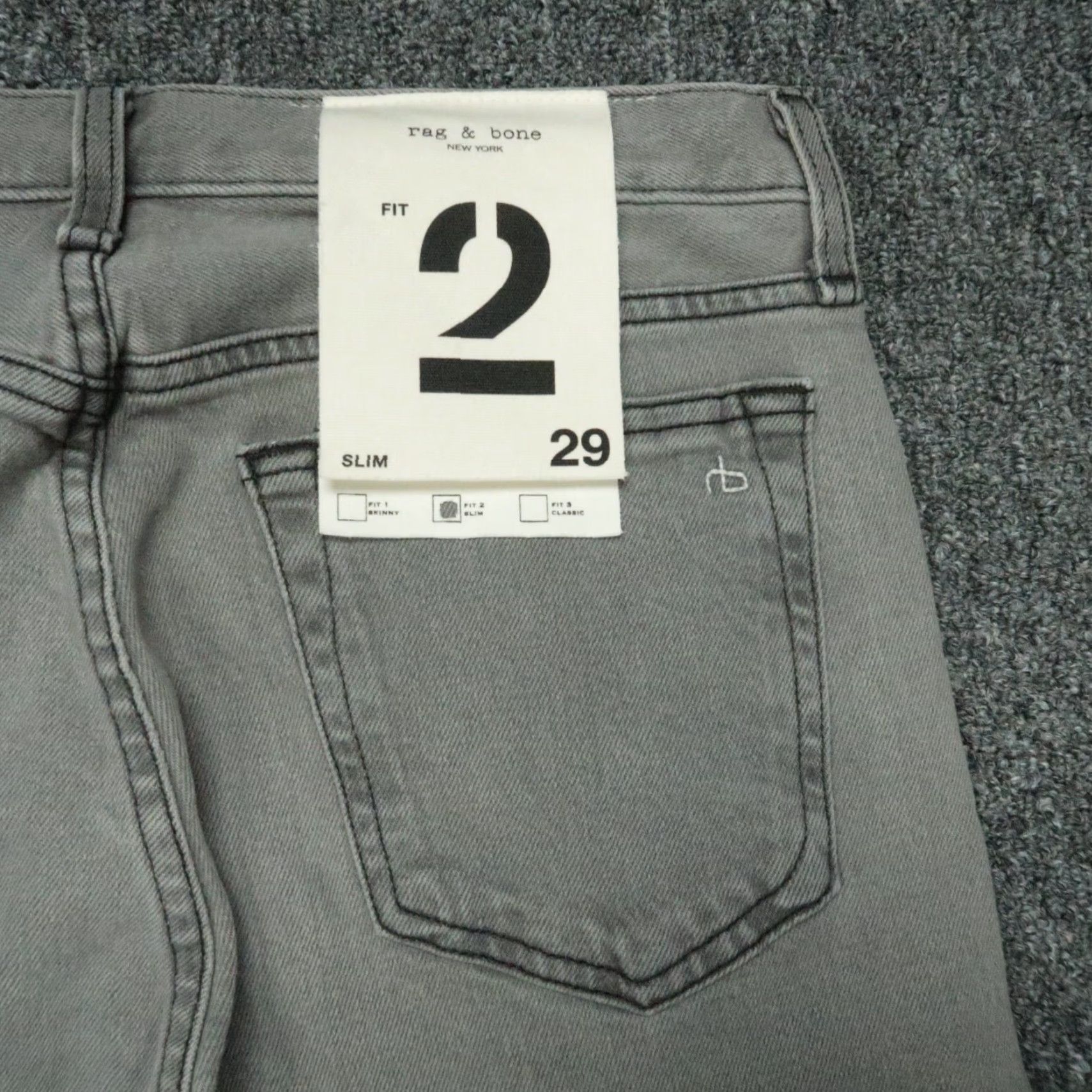 Rag & Bone rag & bone Jeans Men 29x30 Gray Greyson Fit Slim Denim 5-Pocket NWT 29 Waist Regular Pants Womens? Size US 29 - 7 Thumbnail
