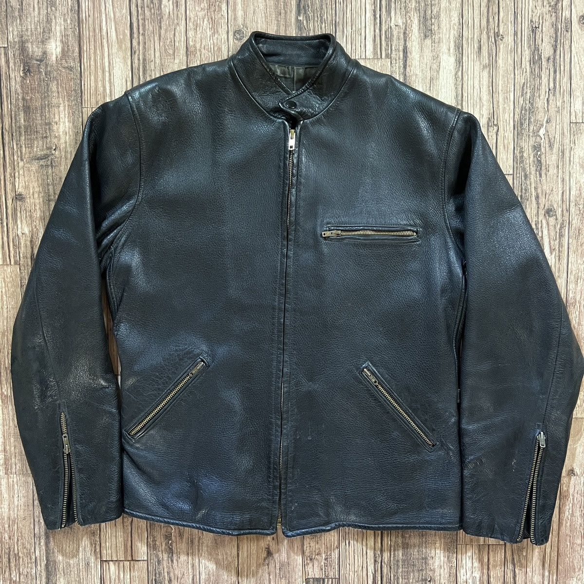 Deerskin Cafe Racer Black Motorcycle Jacket