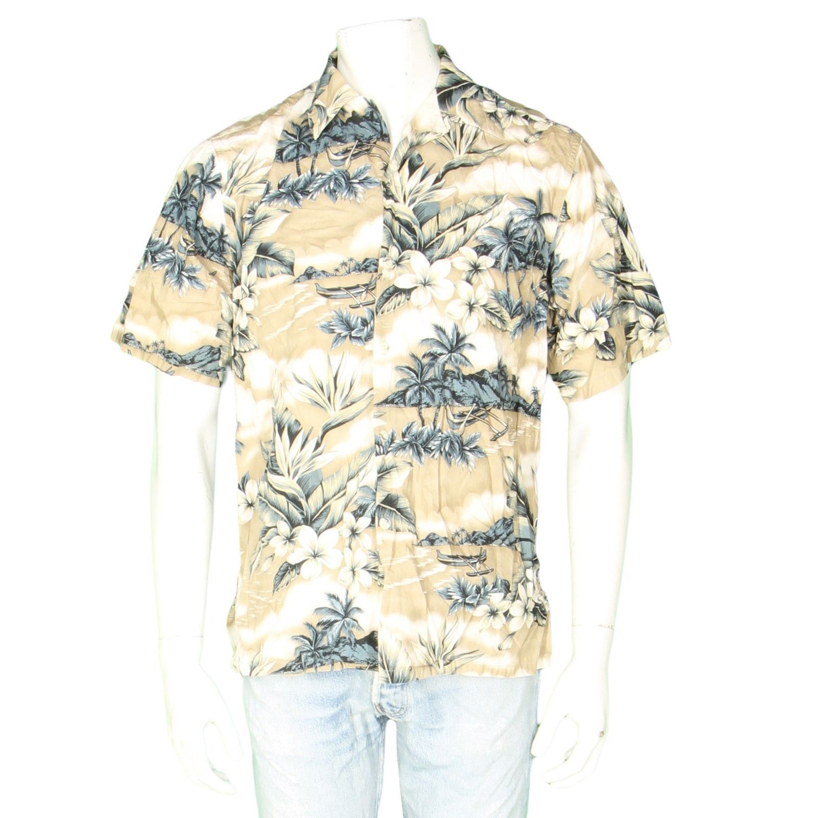 Other Go Barefoot Floral Palm Trees Clouds Hawaiian Aloha Shirt Size US M / EU 48-50 / 2 - 2 Thumbnail