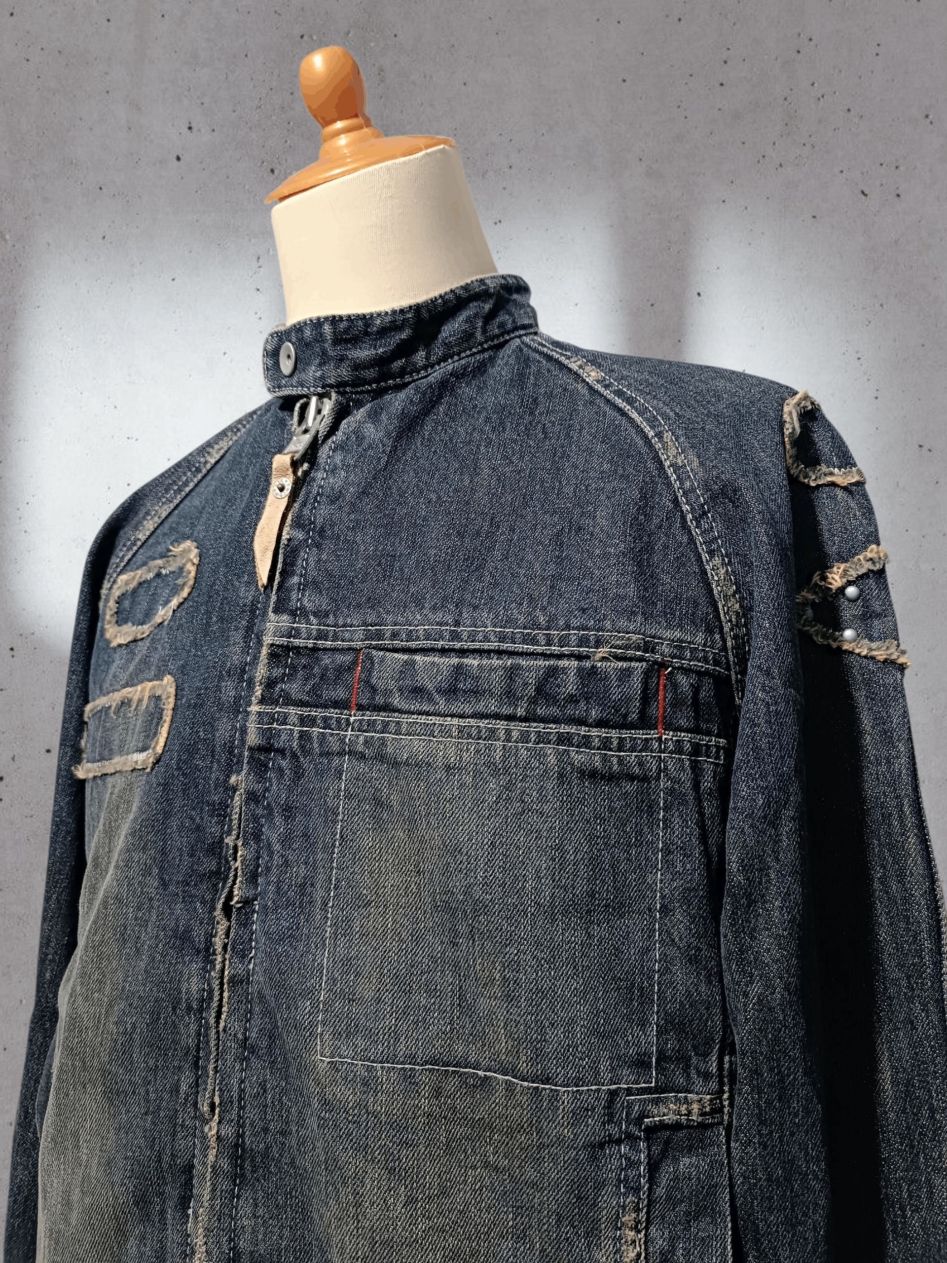 Japanese Brand Vintage Denim Biker Jean Jacket Size US M / EU 48-50 / 2 - 2 Thumbnail