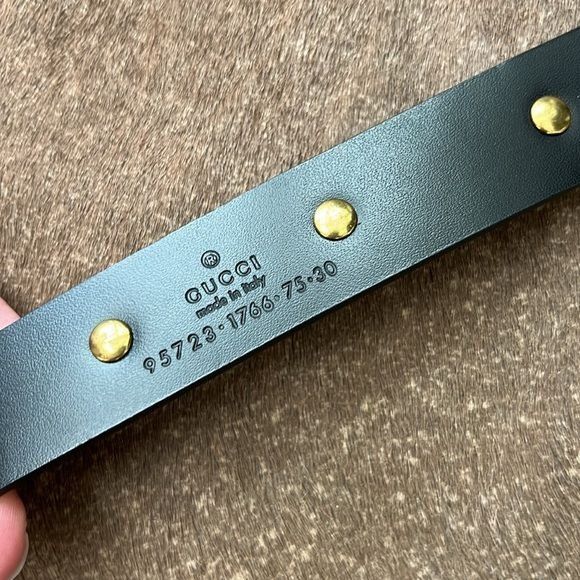 Gucci Gucci Bridle Bit Leather Loop Studded Belt Slide Brass Logo Size ONE SIZE - 7 Thumbnail