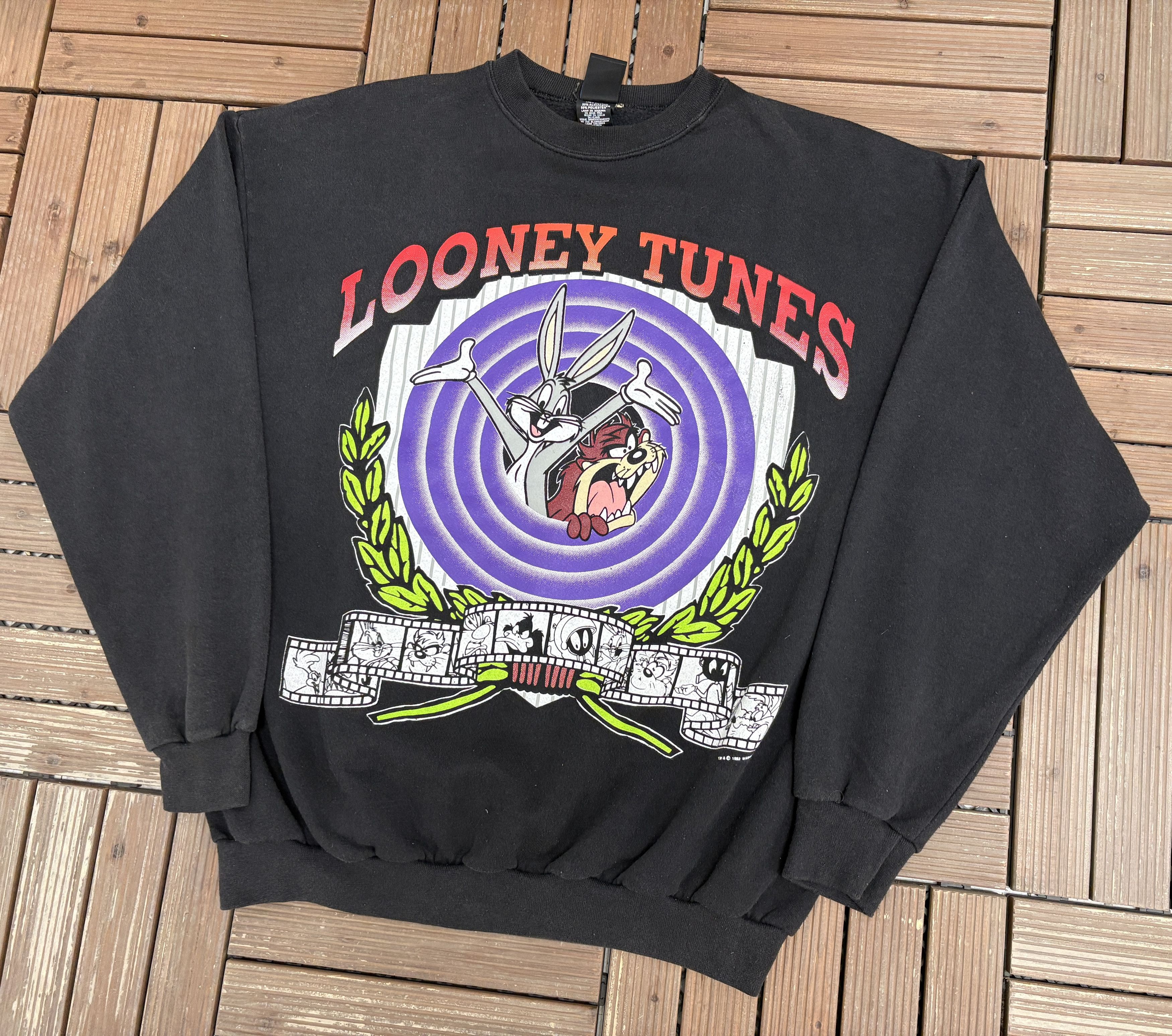 Vintage Looney Tunes Vintage Made in USA Black Crewneck Sweater Size US XXL / EU 58 / 5 - 4 Thumbnail