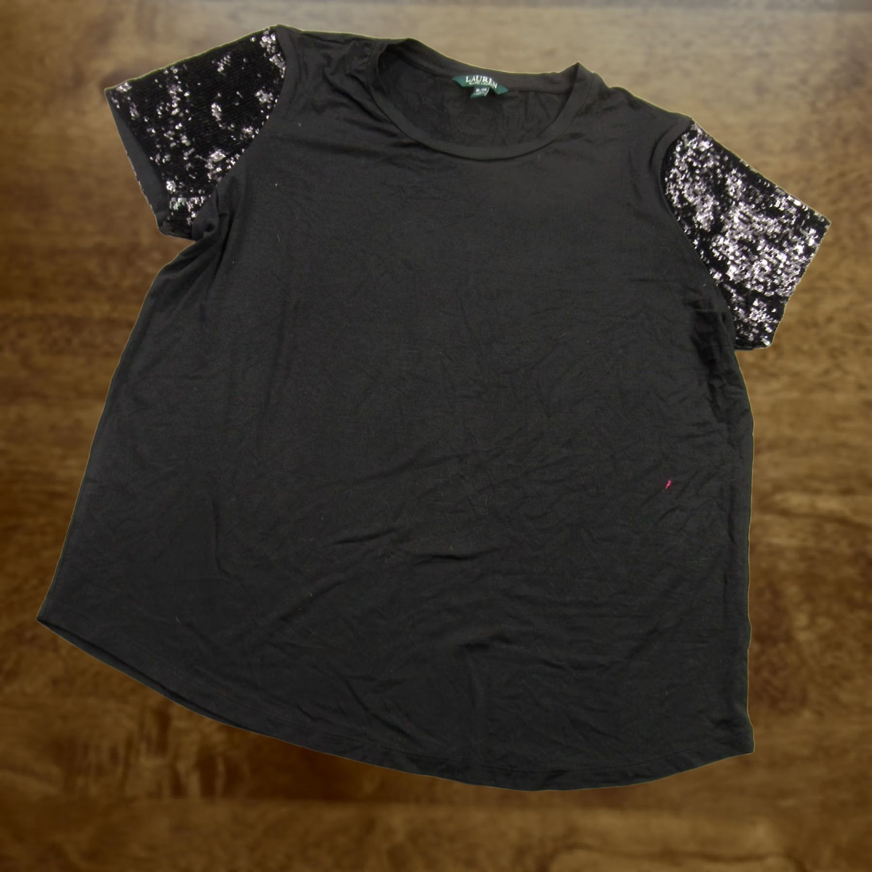 Ralph Lauren Lauren Ralph Lauren Sport Shirt XL Black Short Sleeve Crew Neck Casual Womens Size XL / US 12-14 / IT 48-50 - 1 Thumbnail