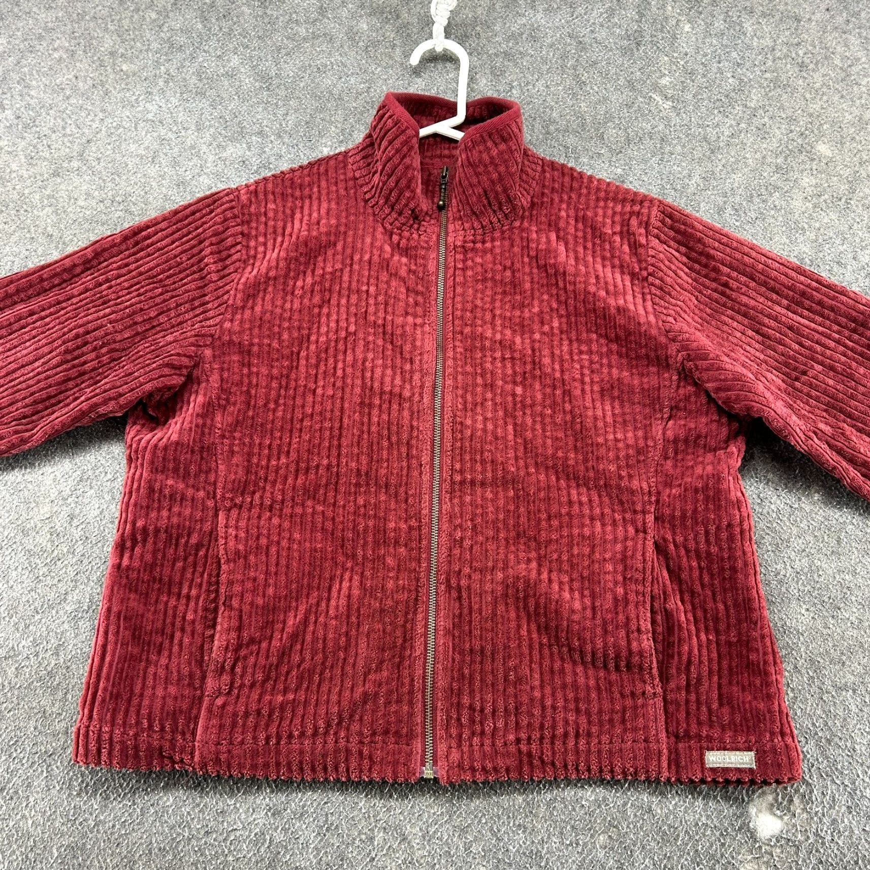 Vintage VINTAGE Woolrich Jacket Womens L Red Corduroy Full Zip Cropped Thick Cotton Y2K Size L / US 10 / IT 46 - 3 Thumbnail