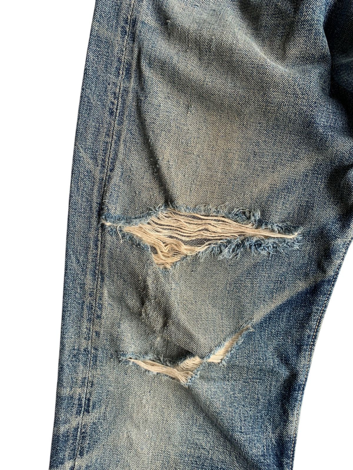 Denime × Japanese Brand VINTAGE DENIME BUTTON FLY SELVEDGE DISTRESSED DENIM JAPANESE Size US 29 - 14 Thumbnail