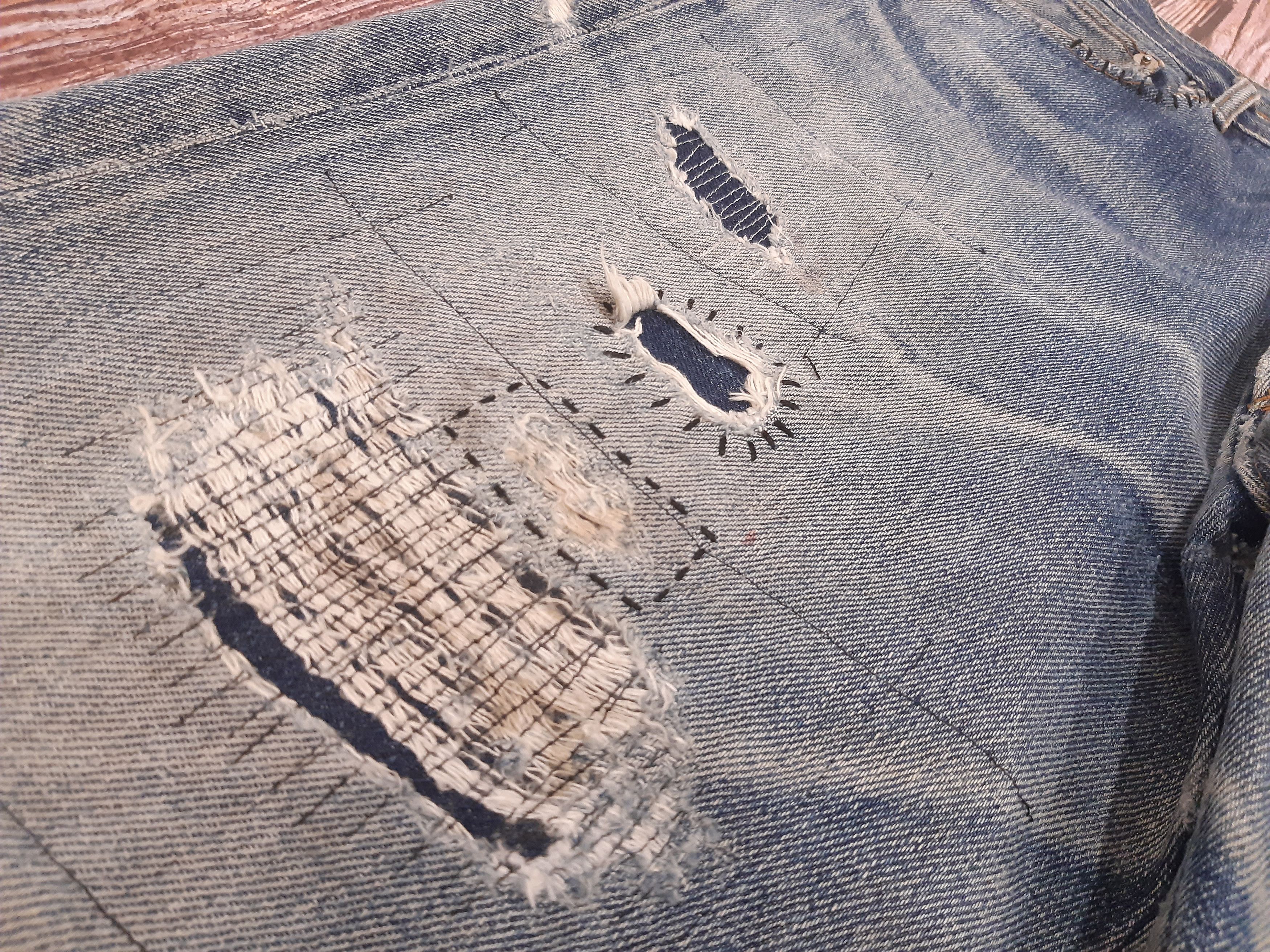 A.P.C. APC Jeans Patchworks Vintage Distressed Size US 31 - 8 Thumbnail