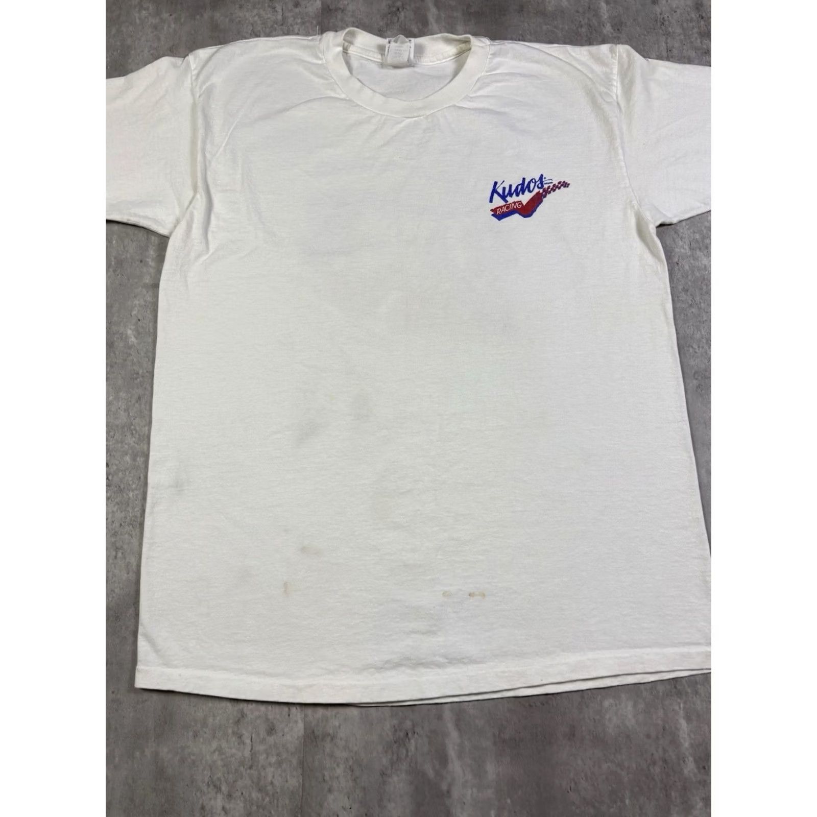 Anvil VINTAGE 90s Kudos Racing Nascar T Shirt White XL Mens 90s USA Shoes? Size US XL / EU 56 / 4 - 6 Thumbnail