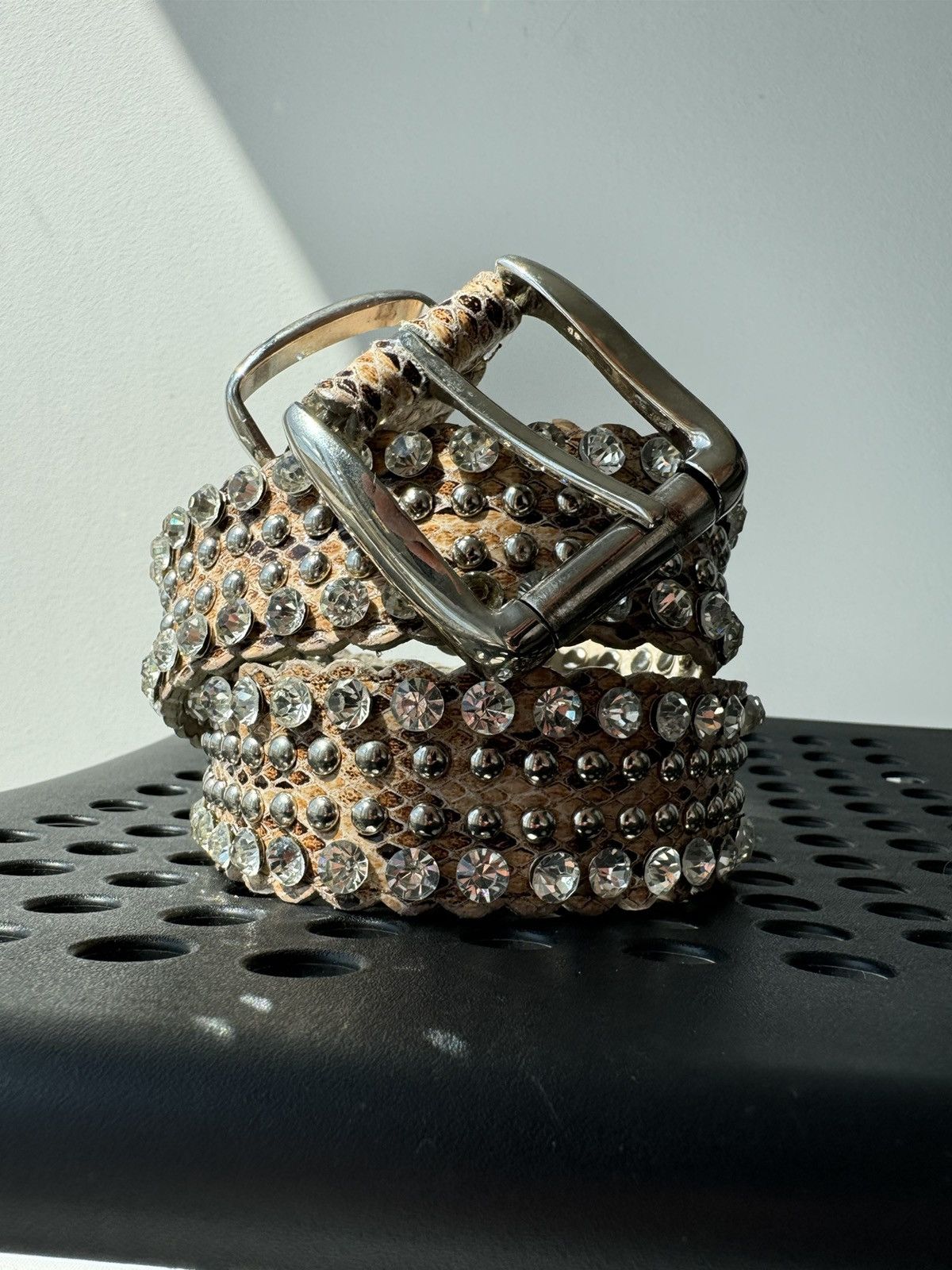B.B. Simon × Vintage Vintage Rhinestone Y2k Leopard Avant Garde Belt Rare Size ONE SIZE - 13 Thumbnail