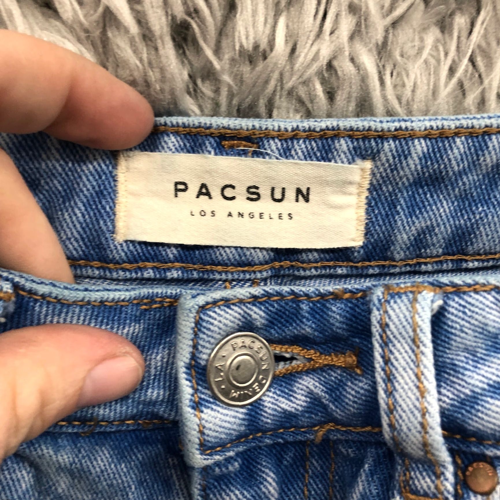 Pacsun PacSun Shorts Womens Size 25 Mid Rise Dark Wash Blue Denim Jean Mom Size 42" / US 20 - 6 Thumbnail