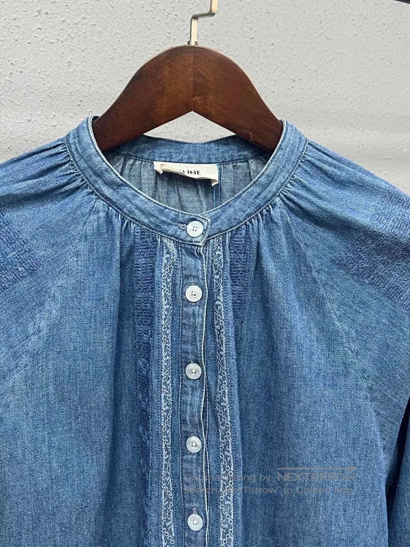 Celine Celine Bohemian Denim Dress. Size L / US 10 / IT 46 - 3 Thumbnail