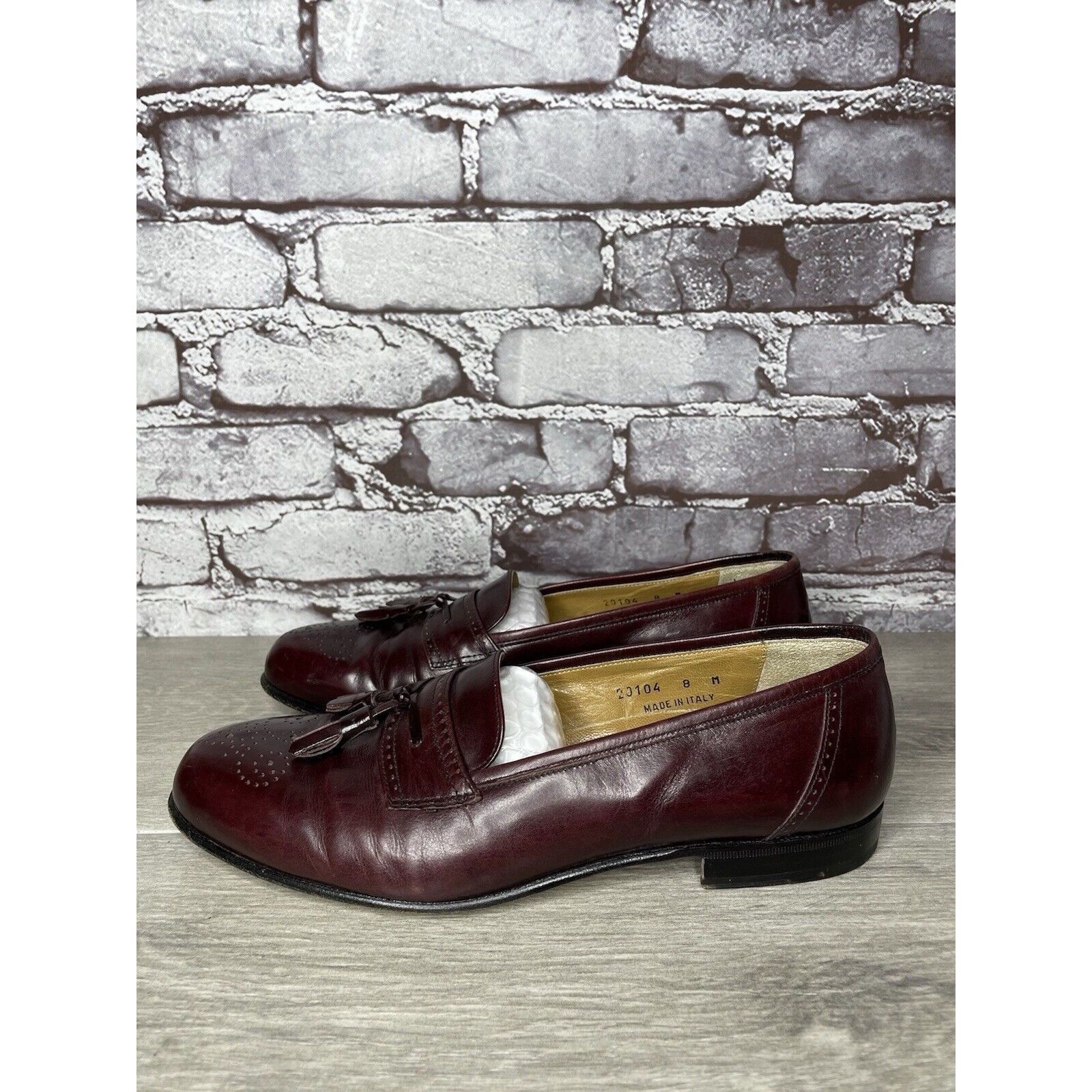 Other Stamati Mastroianni Burgundy Leather Wingtip Tassel Loafers Size US 8 / EU 41 - 21 Thumbnail