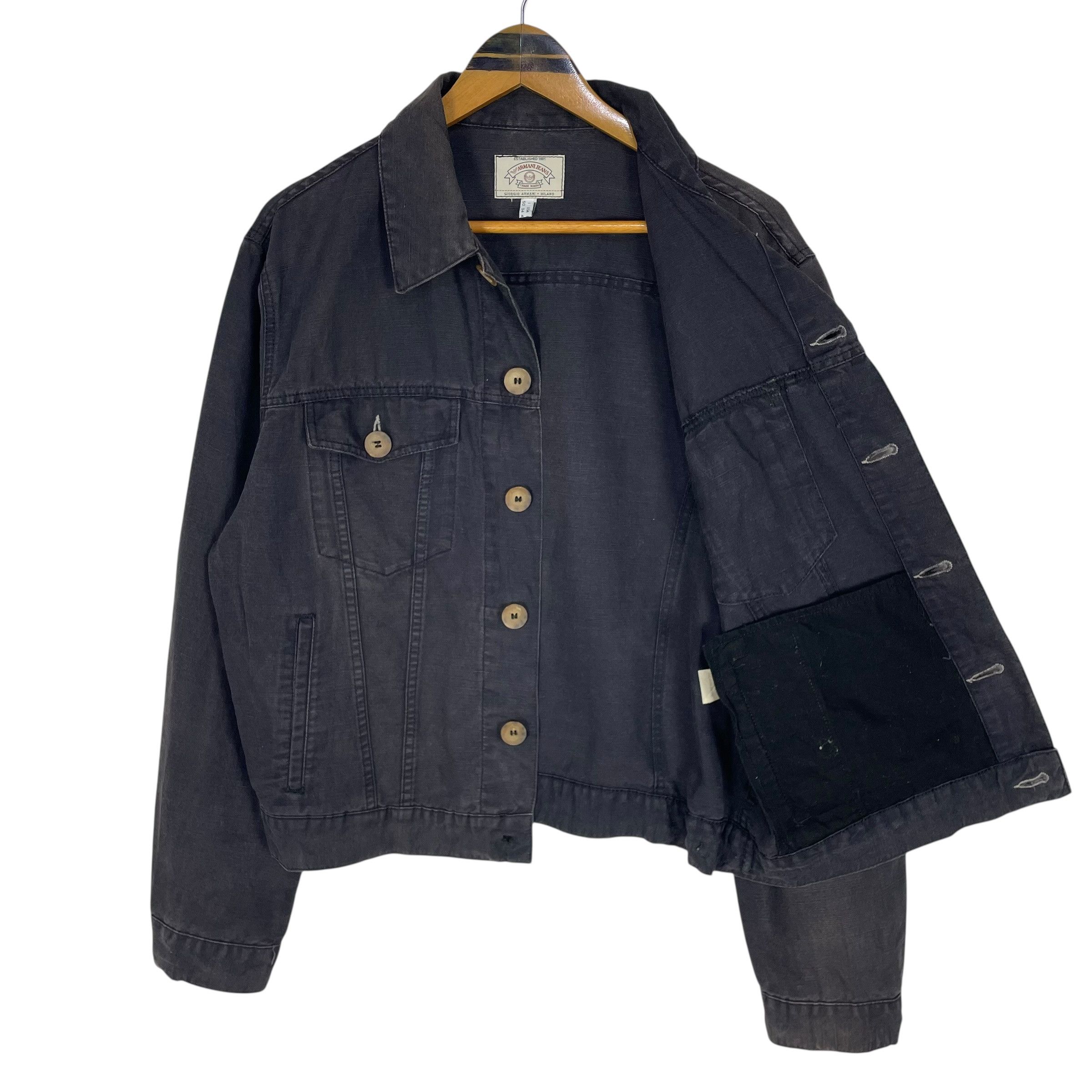 Giorgio Armani Vintage 90s Armani Jeans Denim Trucker Jacket Size US M / EU 48-50 / 2 - 8 Thumbnail