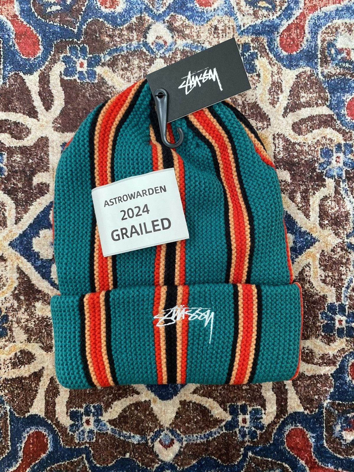Stussy Stussy Vertical Stripe Beanie - Teal Size ONE SIZE - 2 Thumbnail
