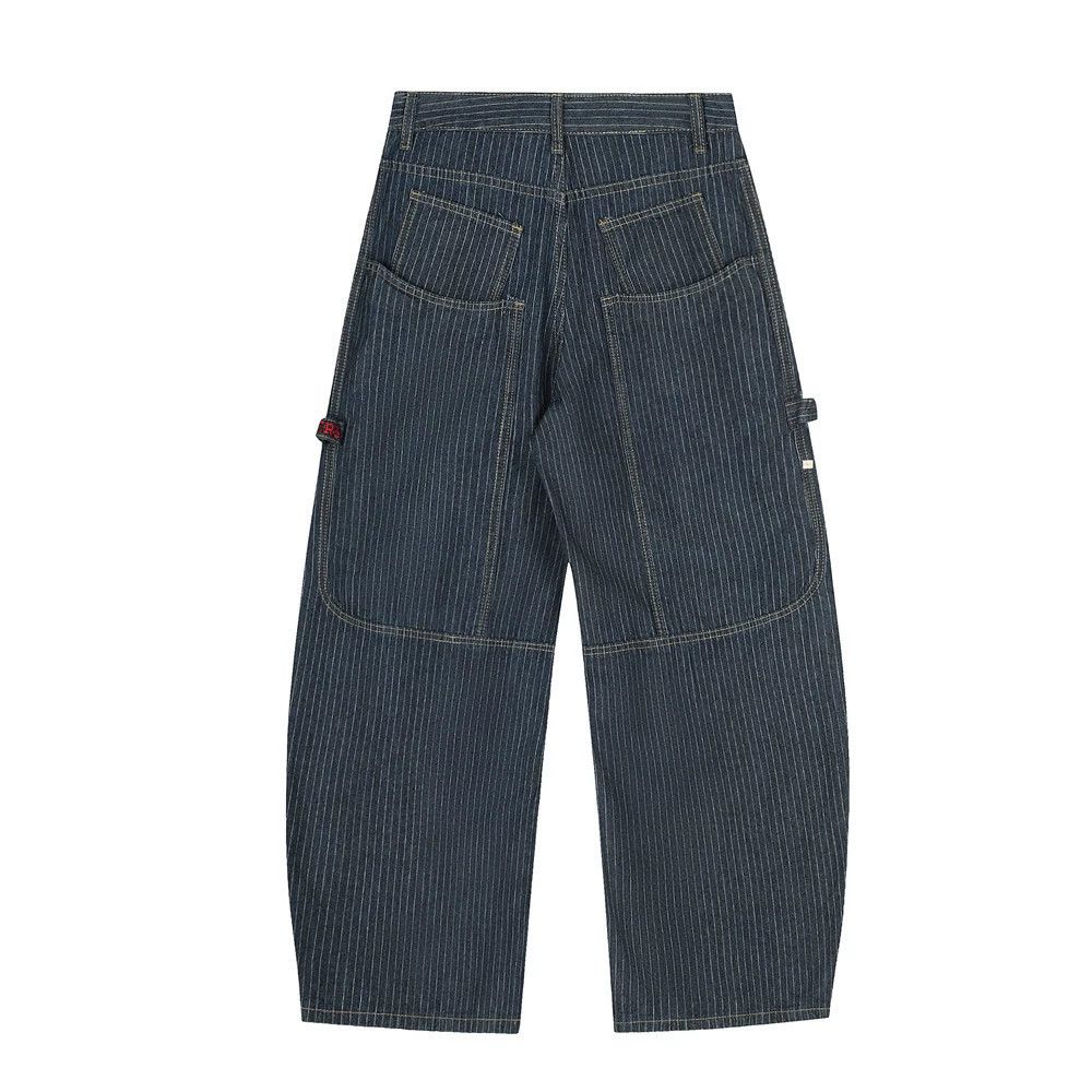 Jean Men's loose street wide-leg striped workwear sickle jeans Size US 32 / EU 48 - 2 Thumbnail