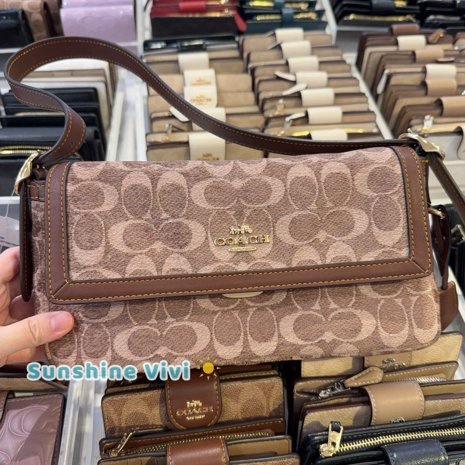 Coach NWT Coach Etta Small Flap Shoulder Bag Chenille CCV65 Size ONE SIZE - 8 Thumbnail