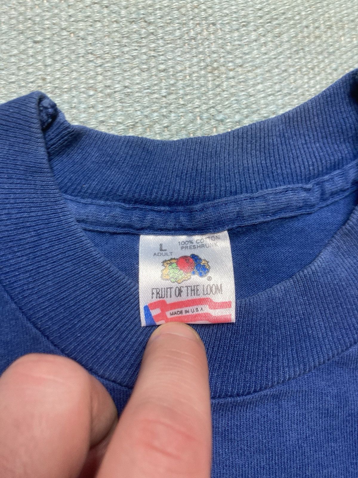 Fruit Of The Loom × Vintage Vtg 90s blank t shirt fruit of the loom faded cotton large Size US L / EU 52-54 / 3 - 3 Thumbnail