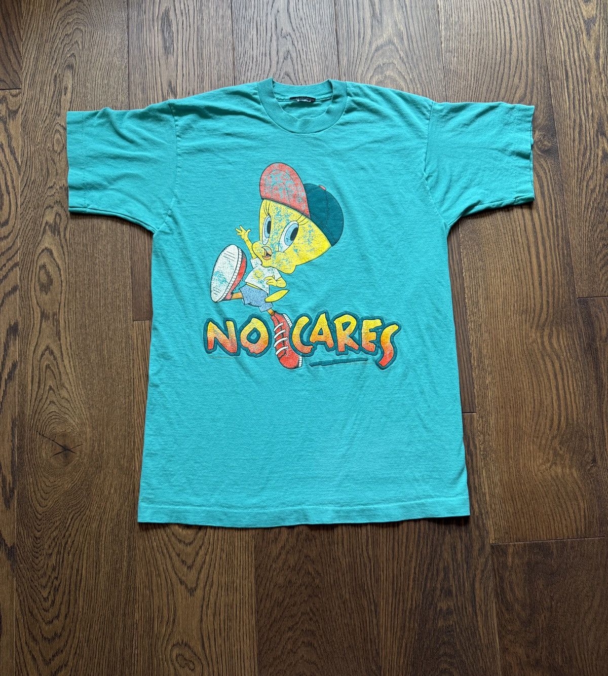 Vintage Vintage 90s Tweety Bird Looney Tunes No Cares Graphic Tee Size US L / EU 52-54 / 3 - 1 Thumbnail