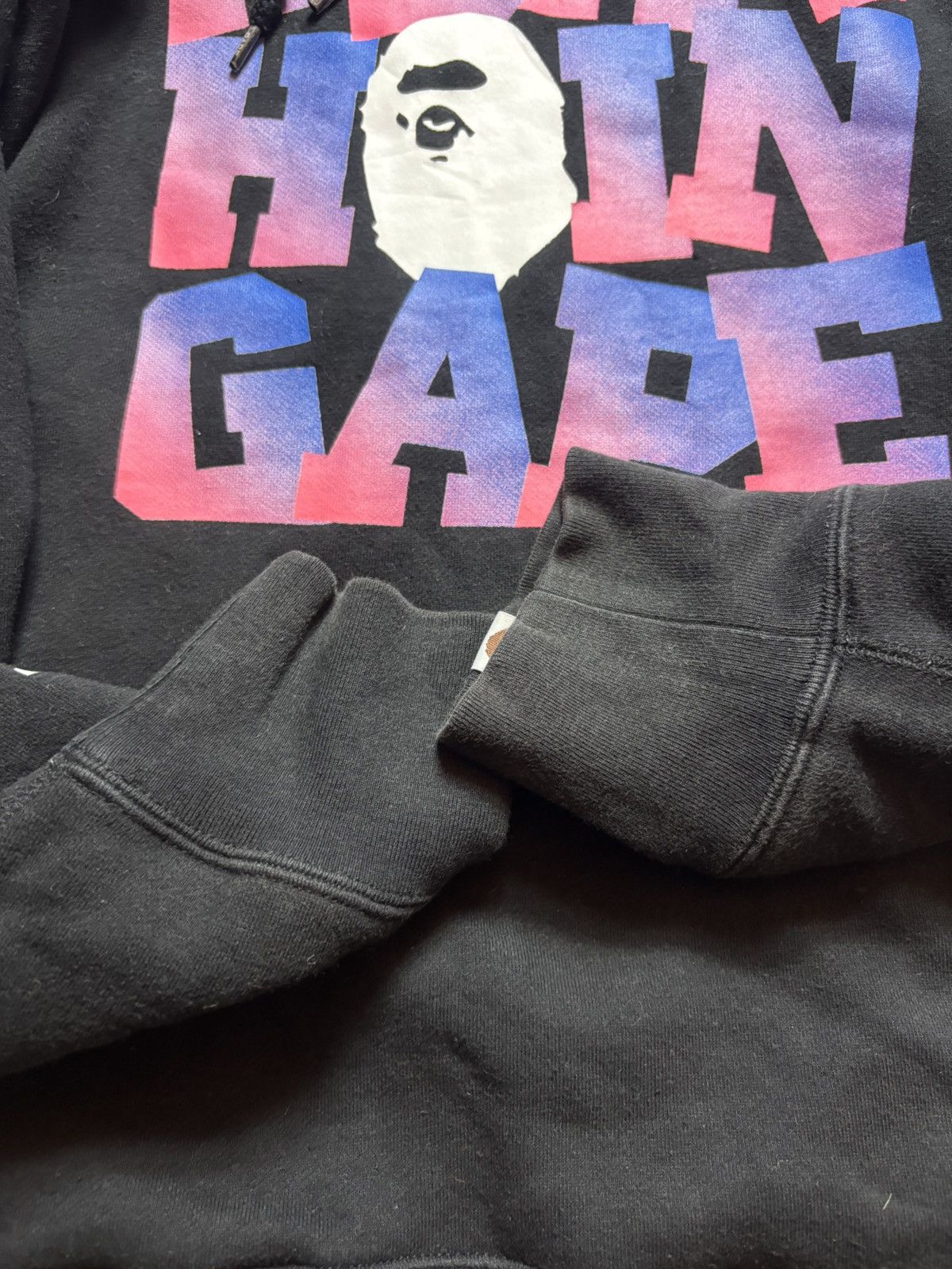 Bape Bape spellout pullover hoodie Size US L / EU 52-54 / 3 - 7 Thumbnail