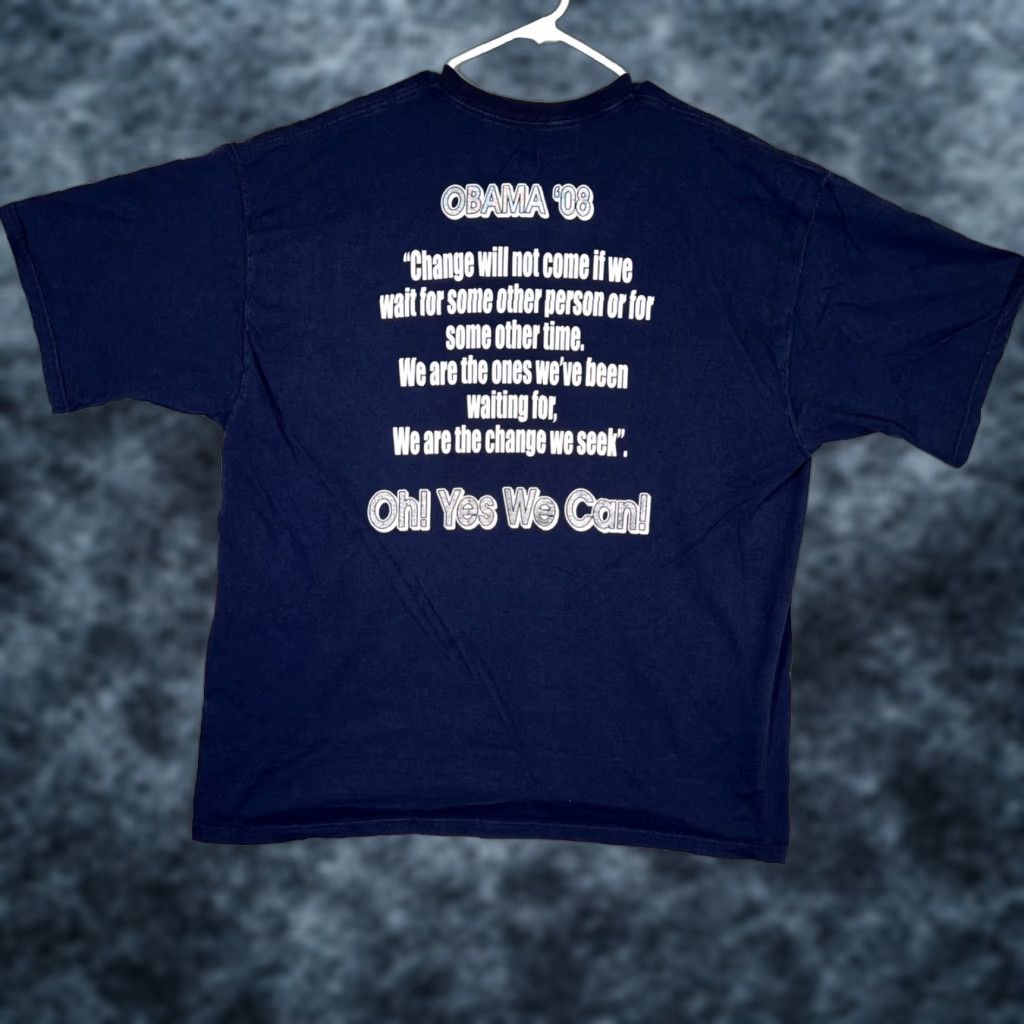 Fruit Of The Loom Barack Obama The Change Began With The Dream Shirt Adult 2XL Blue Mens Size US XXL / EU 58 / 5 - 1 Thumbnail