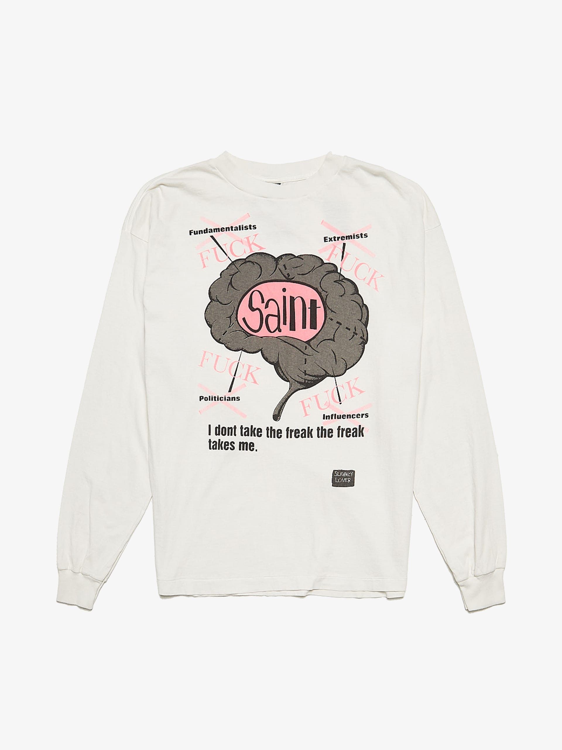 Saint Michael White Brain Printed Cotton Longsleeve Size US XXL / EU 58 / 5 - 1 Thumbnail