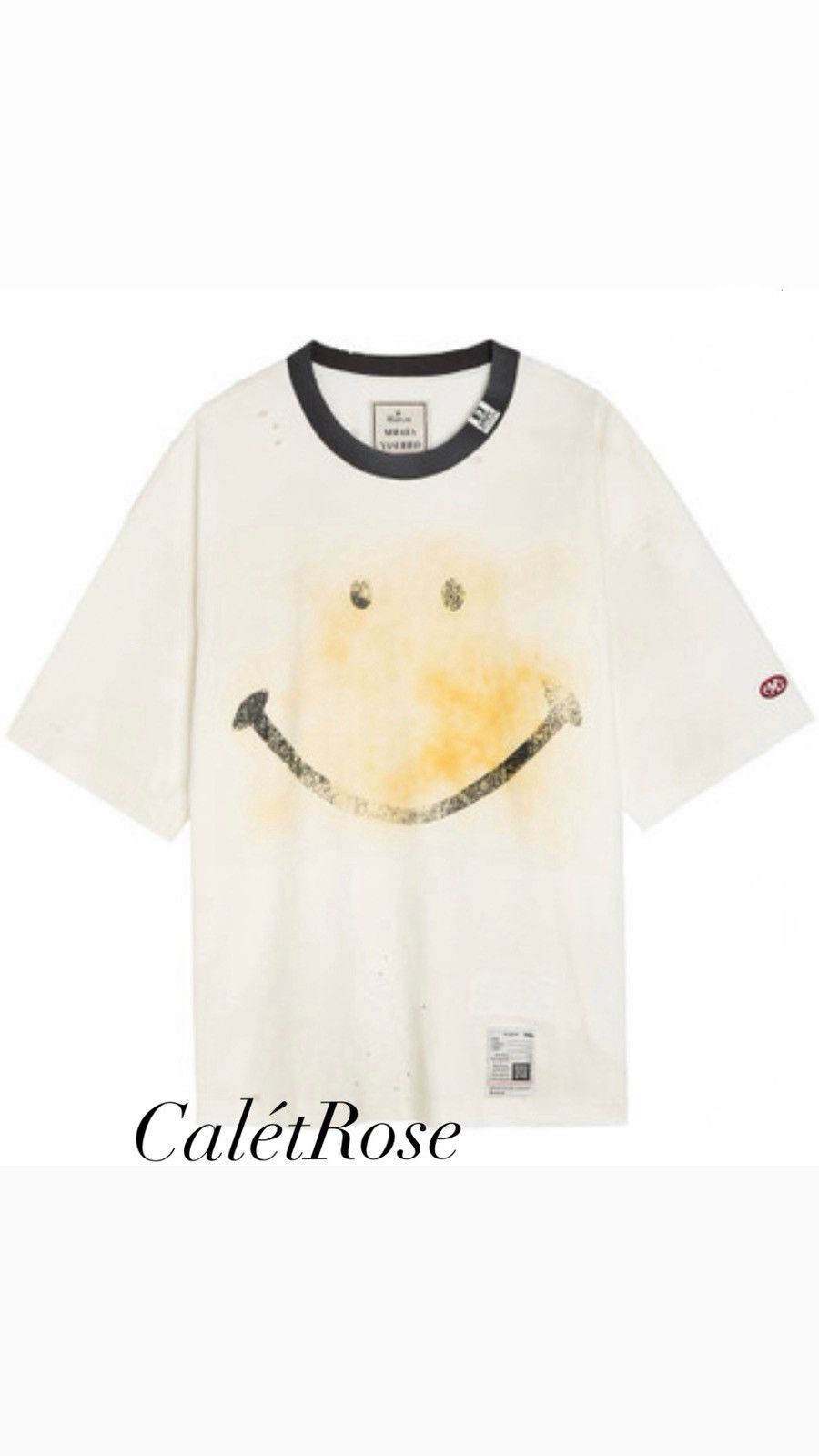 Maison Mihara Yasuhiro smiley face bleached acid was T shirt