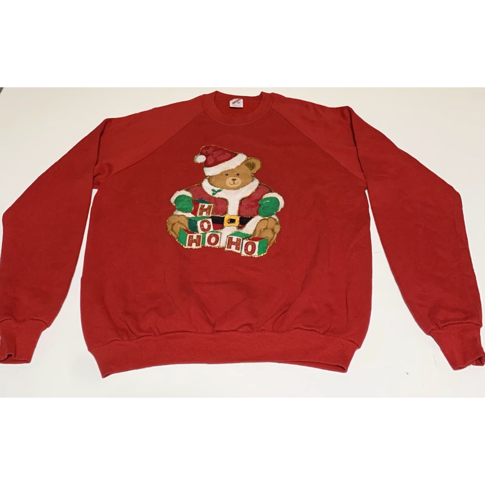 Jerzees VINTAGE Jerzees Christmas Bear HO HO HO Crewneck Sweatshirt XL/L Men’s XL Red Bear Christmas 1990s Hoodie? Size XL / US 12-14 / IT 48-50 - 2 Thumbnail