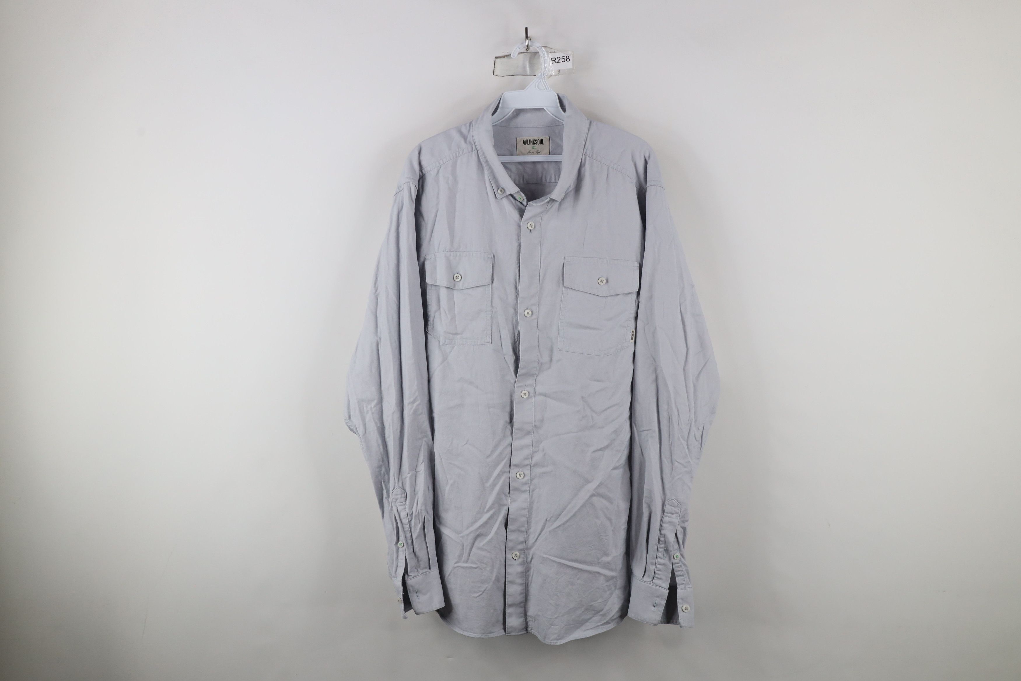 Vintage Linksoul Long Sleeve Oxford Collared Button Down Shirt Gray Size US XL / EU 56 / 4 - 1 Thumbnail