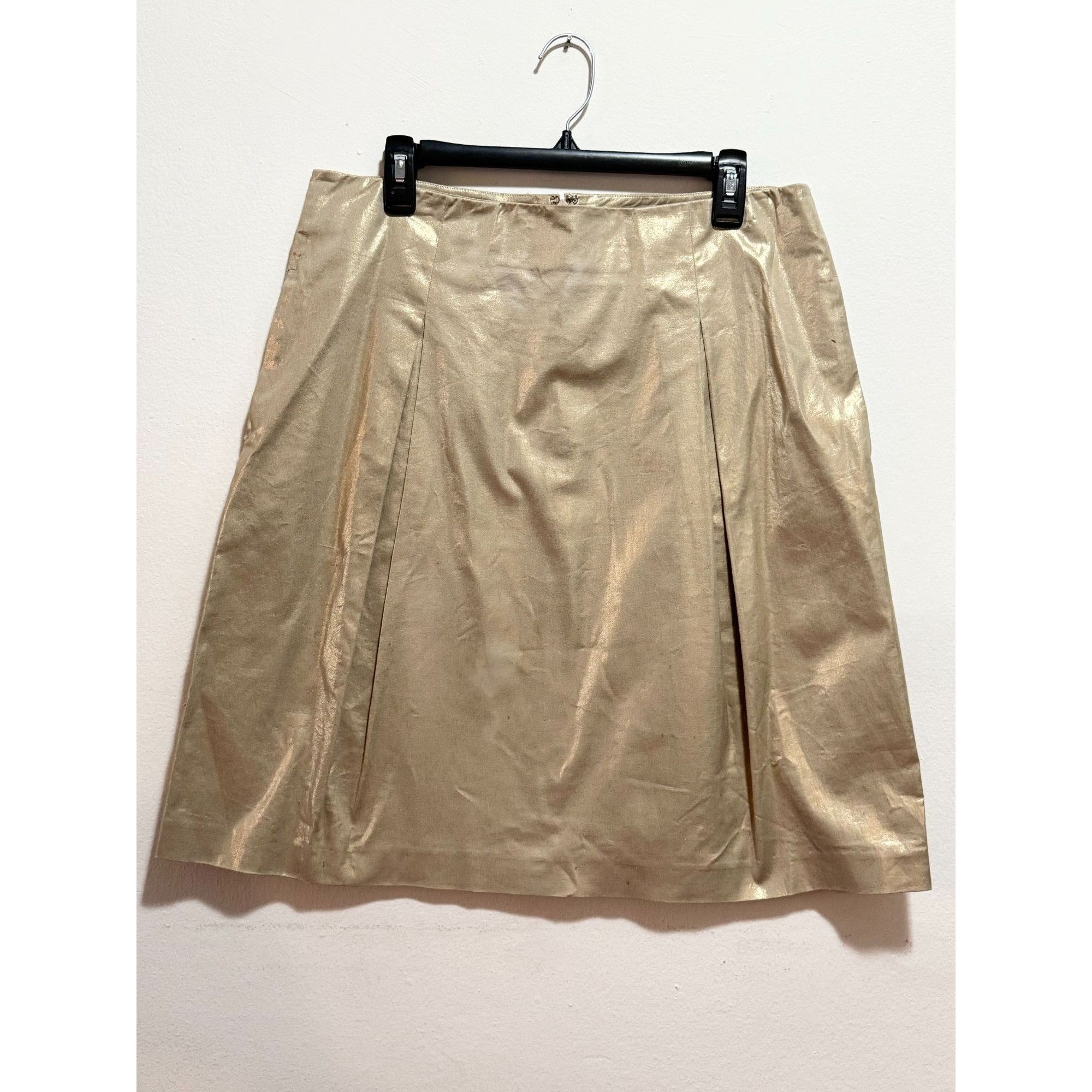 DKNY DKNY Donna Karen New York Metallic Pleated Skirt Size 12 Size 34" / US 12 / IT 48 - 2 Thumbnail