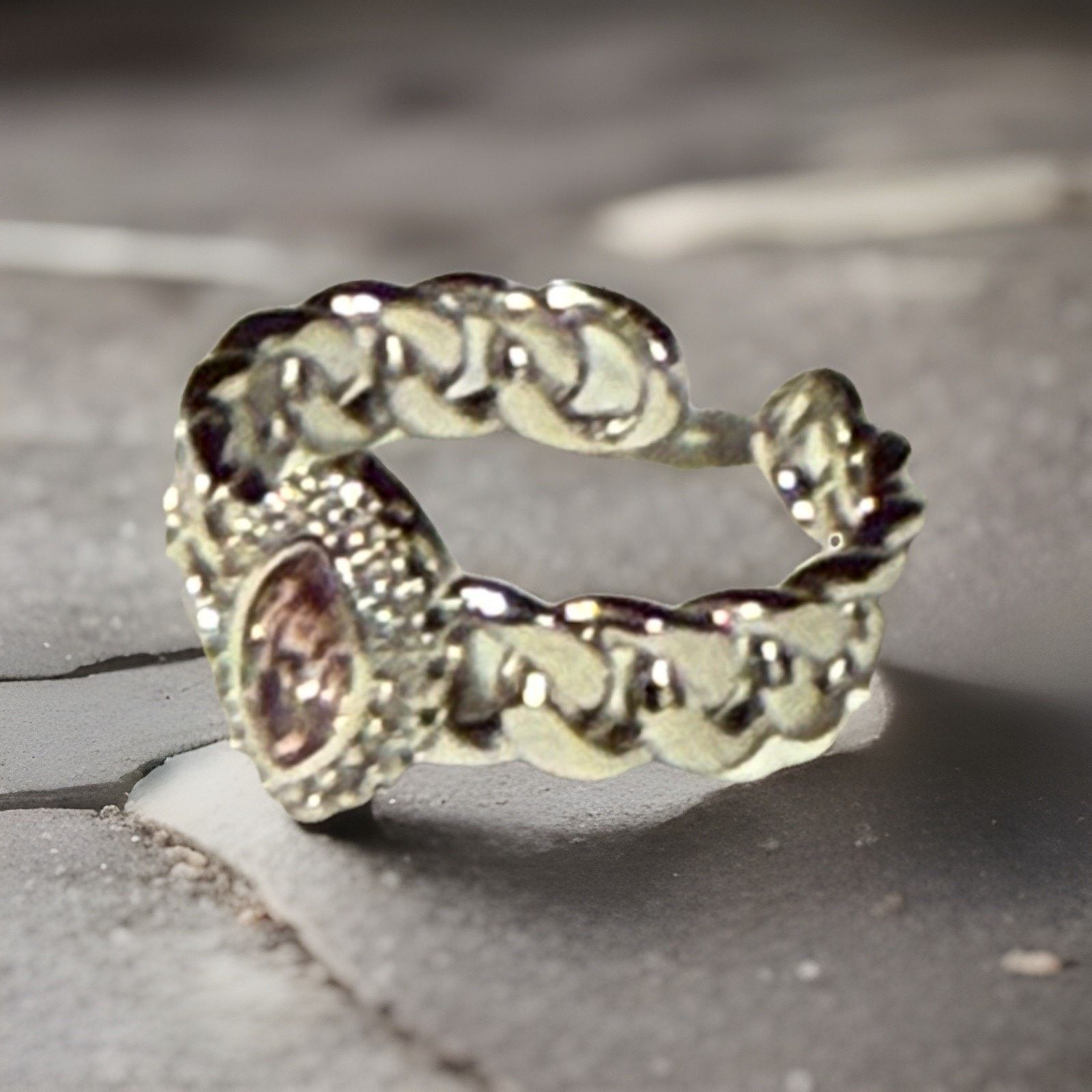 Other Silvertone Pink Swarovski Stone Ring Adjustable SIze Size ONE SIZE - 5 Thumbnail
