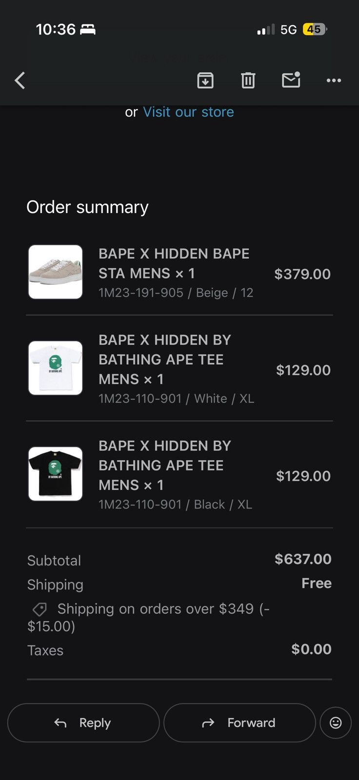 Bape BAPE X HIDDEN BATHING APE TEE - XL - WHITE Size US XL / EU 56 / 4 - 6 Thumbnail