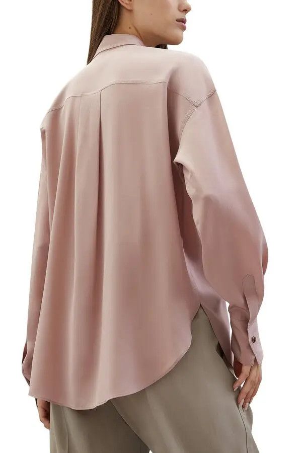 Brunello Cucinelli o1y0725 Silk Shirt in Light Brown Size L / US 10 / IT 46 - 4 Thumbnail