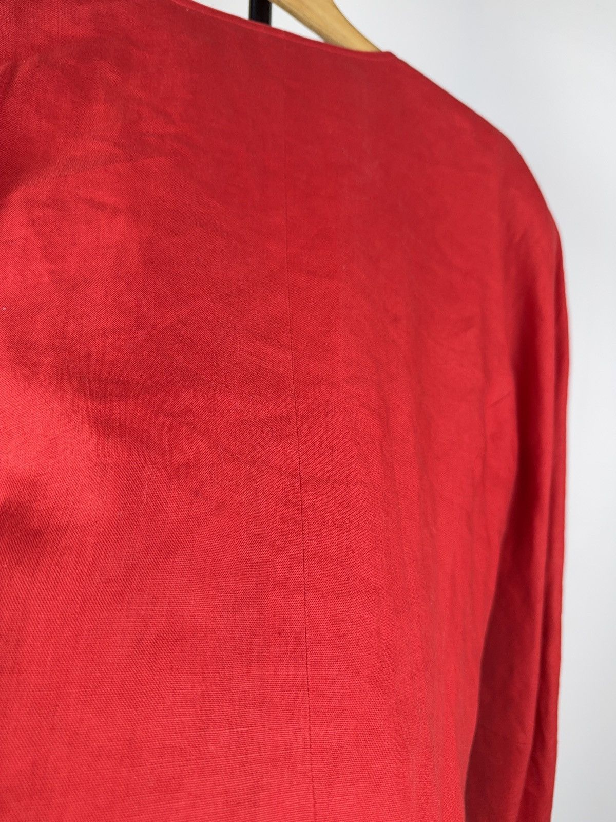 Bogner 80s Vintage Bogner Red Linen Blazer Made in West Germany Size L / US 10 / IT 46 - 15 Thumbnail