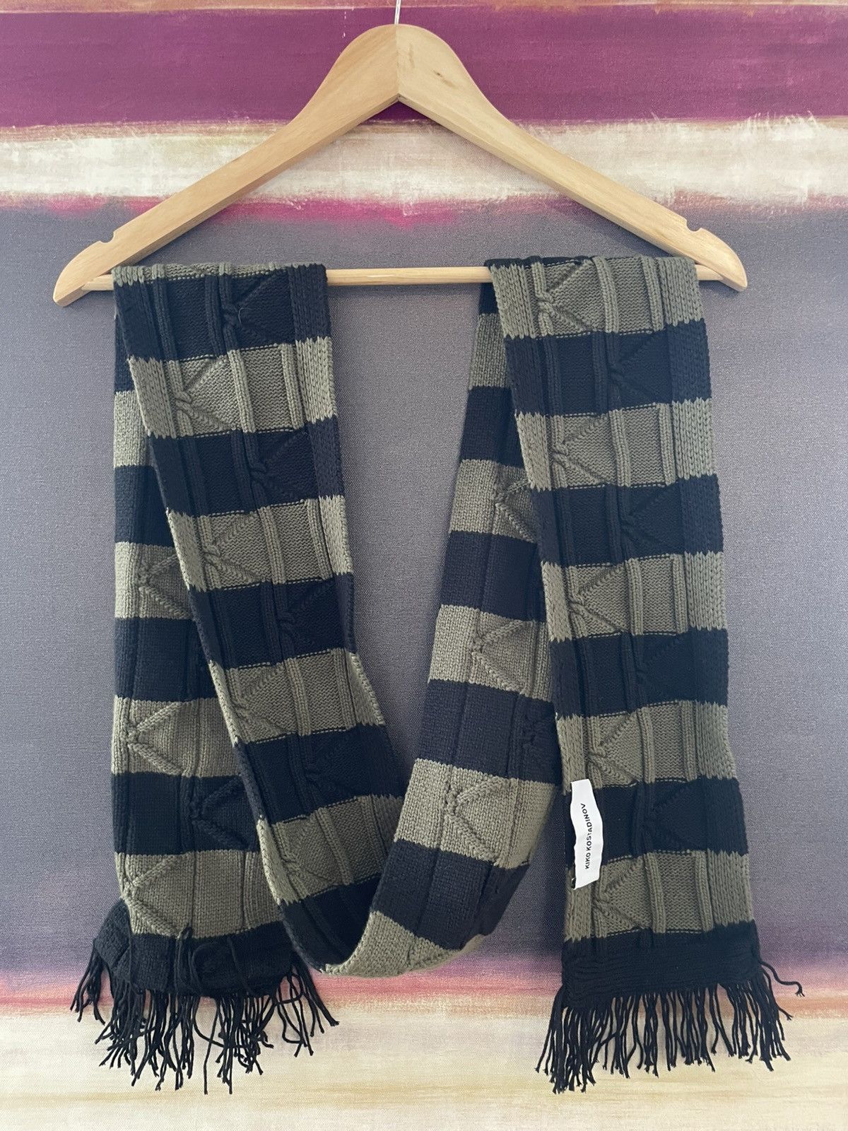 Kiko Kostadinov Black & Khaki Merli Scarf Size ONE SIZE - 2 Thumbnail