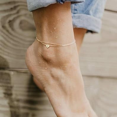 Other Gold Initial Ankle Bracelet 14K Gold Plated Letter J Size ONE SIZE - 3 Thumbnail