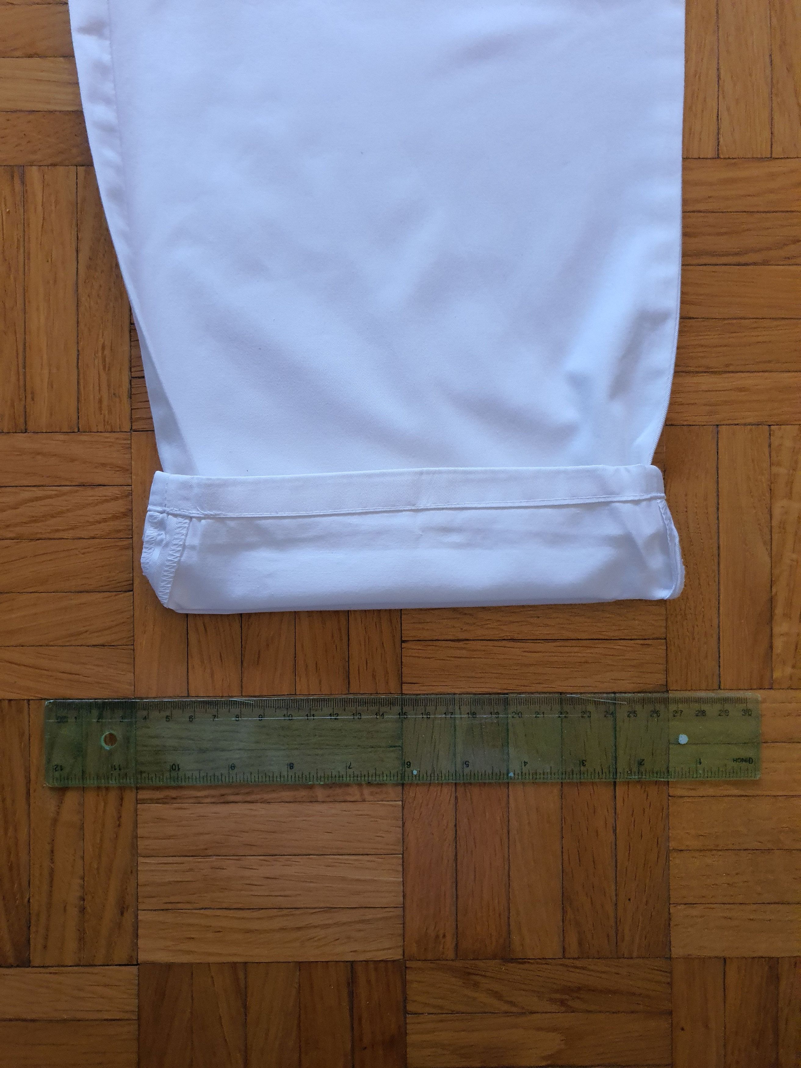 Lacoste Vintage White Cotton Pants Trousers - Double Pleated - W30 Size US 36 / EU 52 - 12 Thumbnail