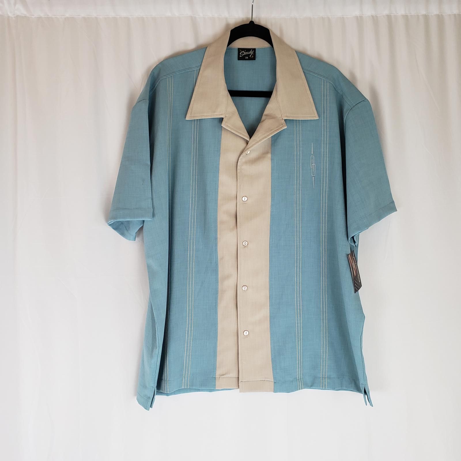 Designer Steady Rockabilly Short Sleeve Bowling Shirt 50s Style Size US XXL / EU 58 / 5 - 3 Thumbnail