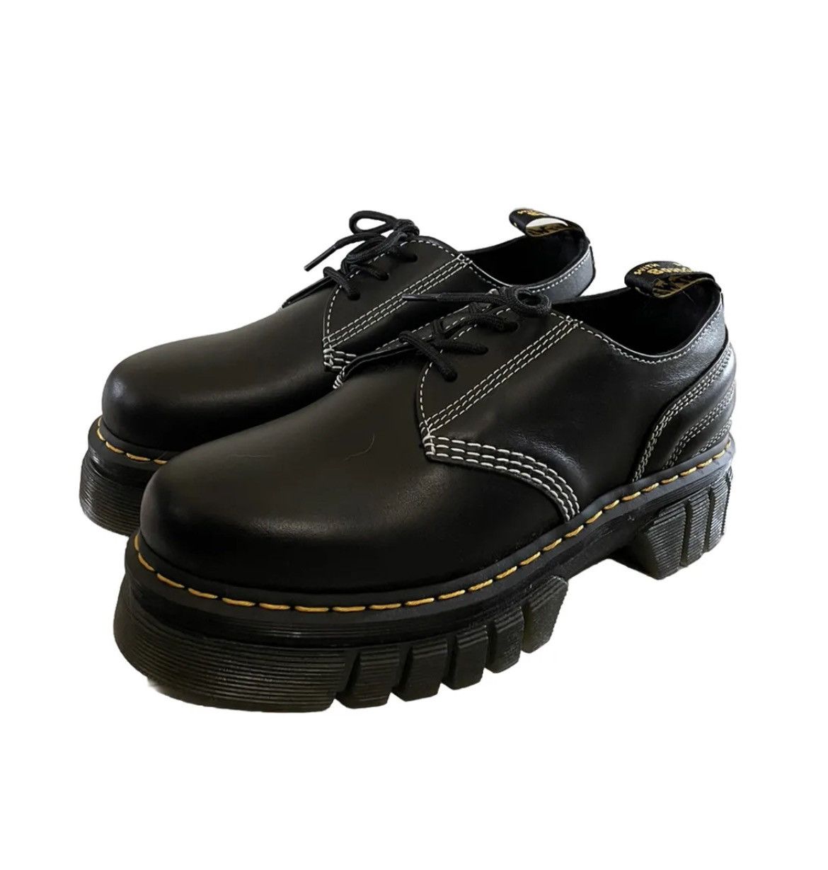 Dr Martens Audrick White Stitch 3-Eye Platform Oxford Shoes