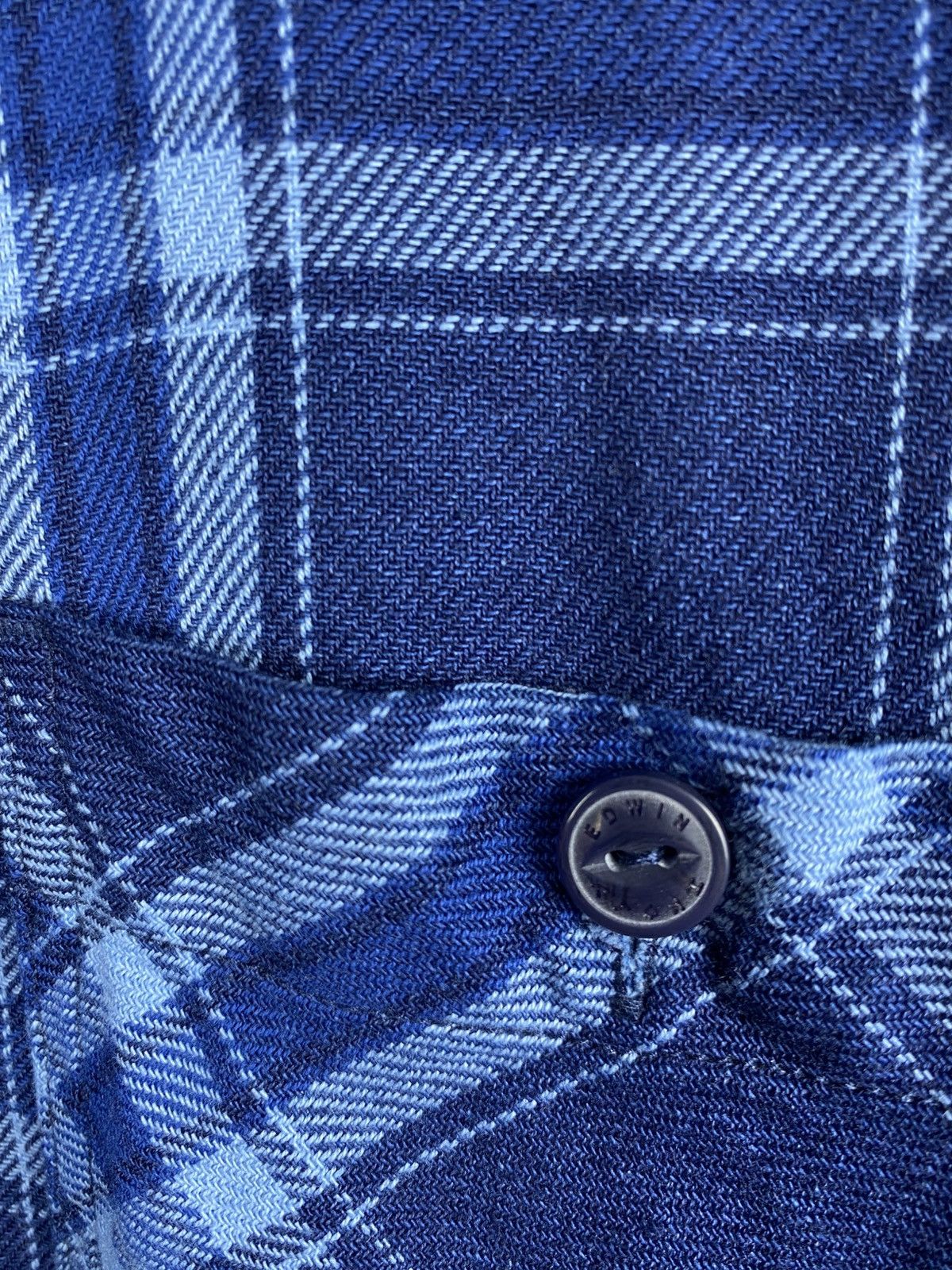 Edwin Edwin Merge Indigo Shirt Plaid Button Up Men size XL Size US XL / EU 56 / 4 - 4 Thumbnail