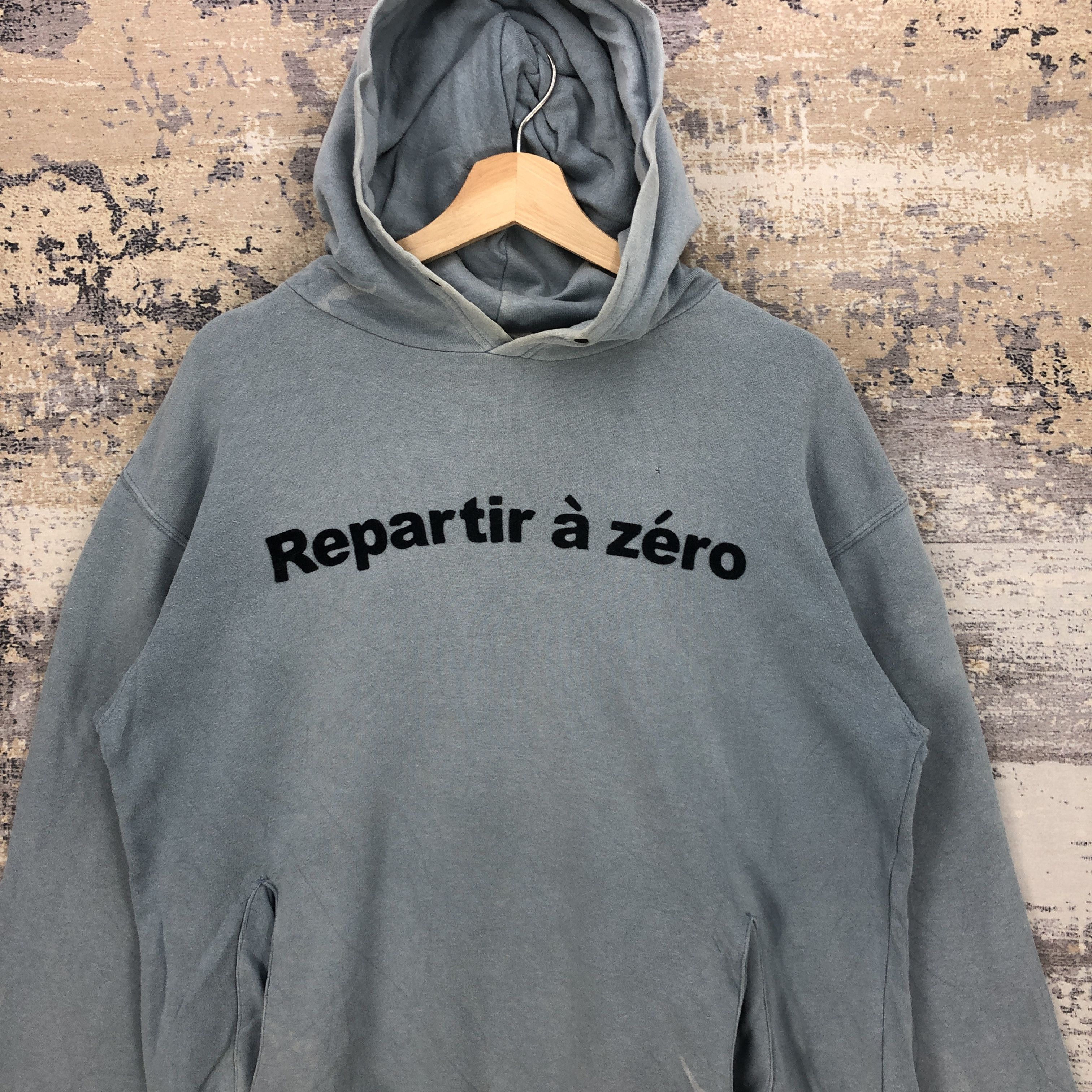 Japanese Brand × Vintage Vintage 90s Repartir a Zero Sweater Hoodie Sweatshirt Size US L / EU 52-54 / 3 - 7 Thumbnail
