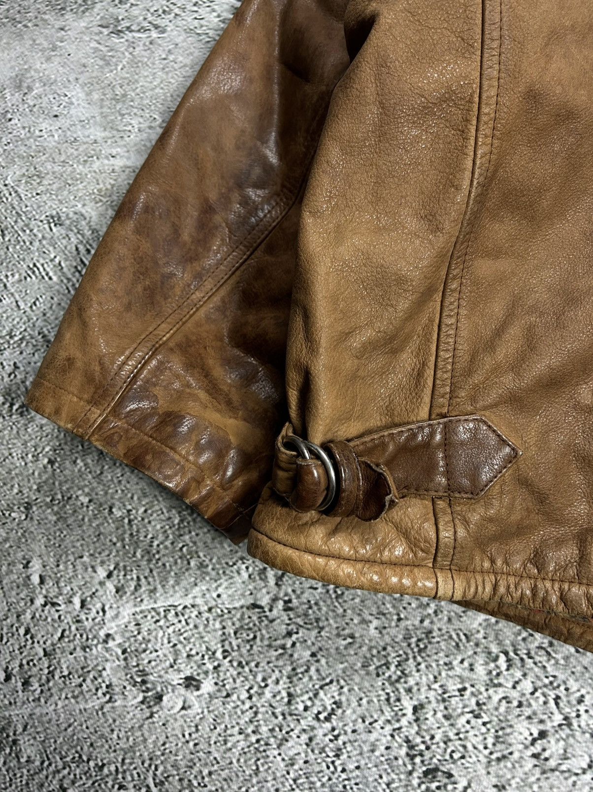 Vintage Vintage Leather Jacket Wool Lining Viscose Brown FourX Size US L / EU 52-54 / 3 - 13 Thumbnail