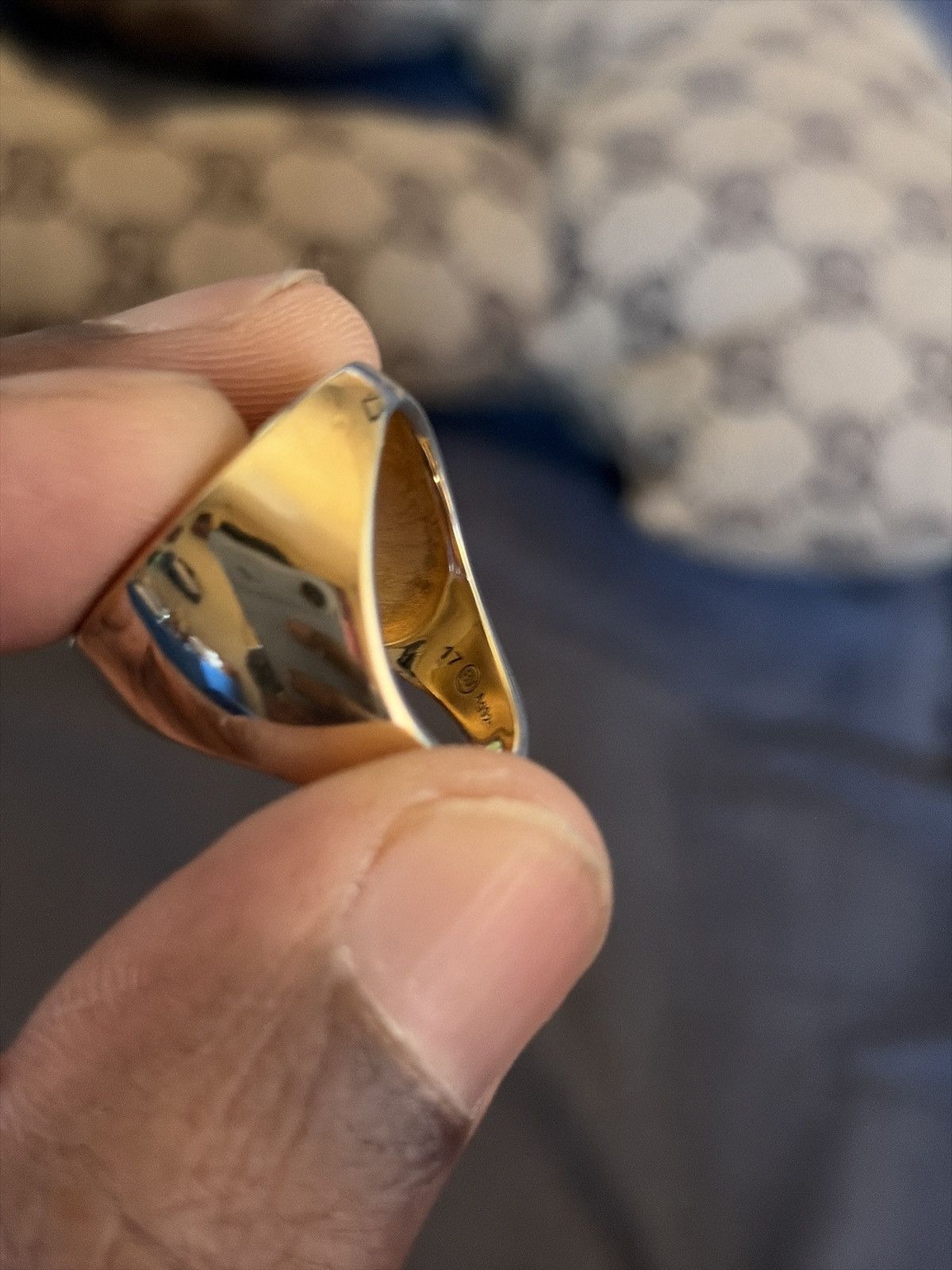 Bottega Veneta Gold Finish Sterling Silver Ring in Gold Size ONE SIZE - 3 Thumbnail