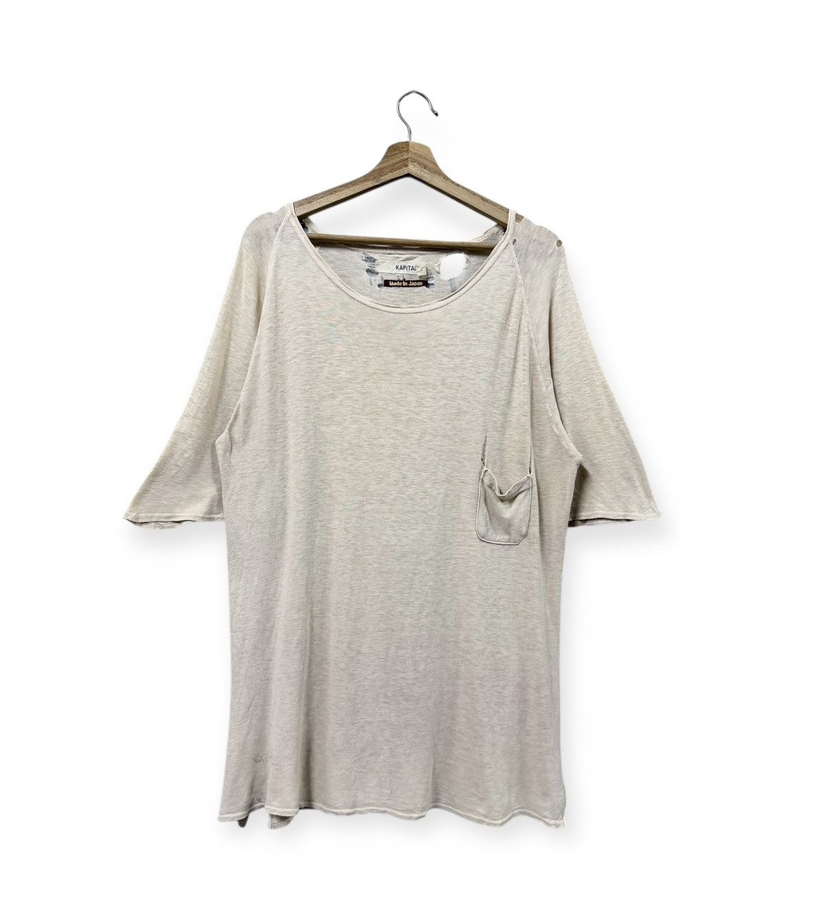 Kapital Kapital Oversized Single Pocket Ripped Disstresed Tee Size US M / EU 48-50 / 2 - 1 Thumbnail
