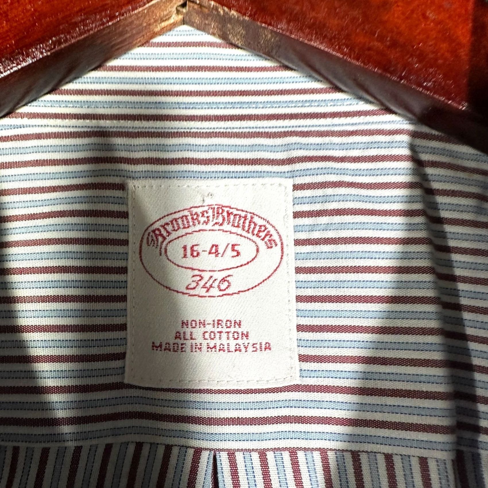 Brooks Brothers Brooks Brothers Shirt Mens 16 Non Iron Cotton Striped Blue Red Button Up Size US L / EU 52-54 / 3 - 5 Thumbnail