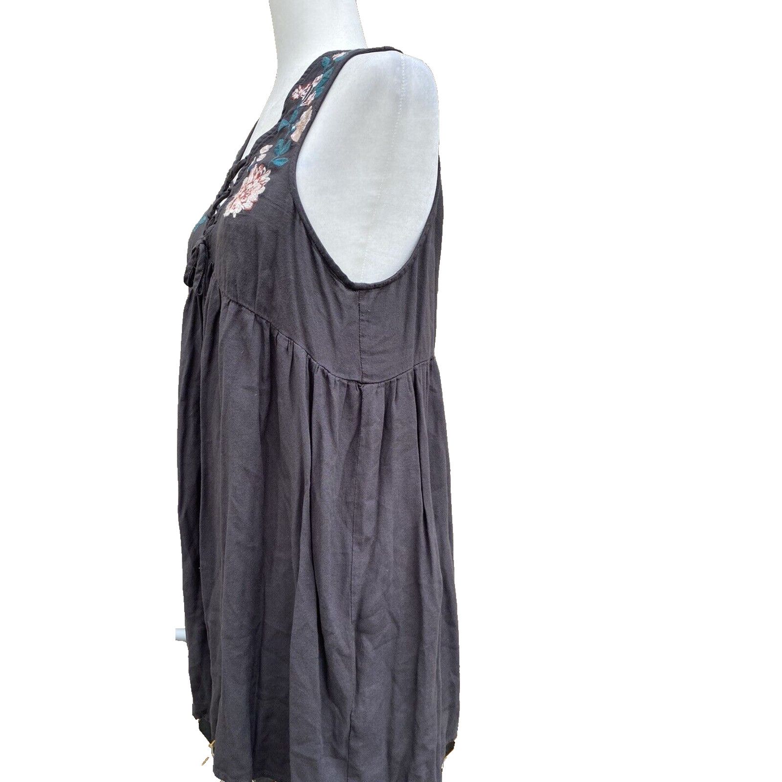 Aeropostale Aeropostale tunic women top gray embroidered tunic L A000184 Size L / US 10 / IT 46 - 3 Thumbnail