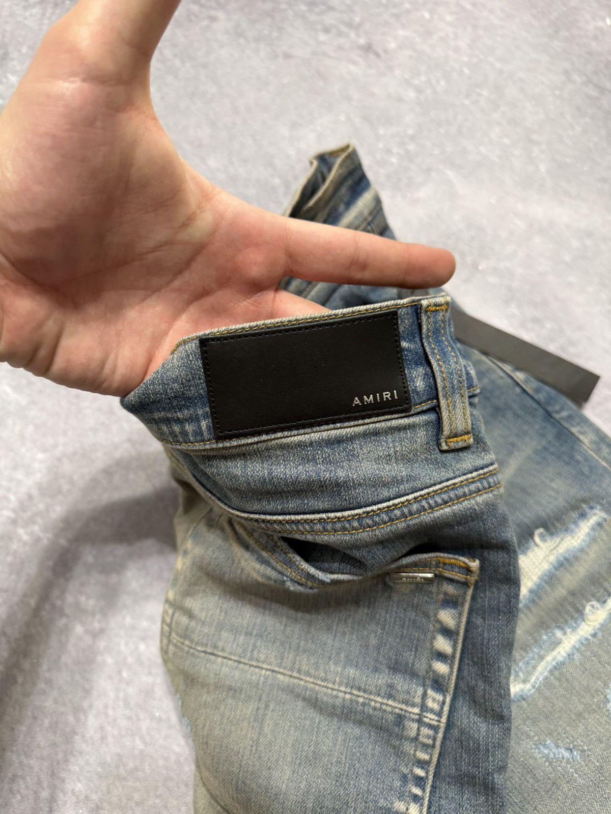 Amiri AMIRI Denim Repair Thrasher Jeans Size US 31 - 6 Thumbnail