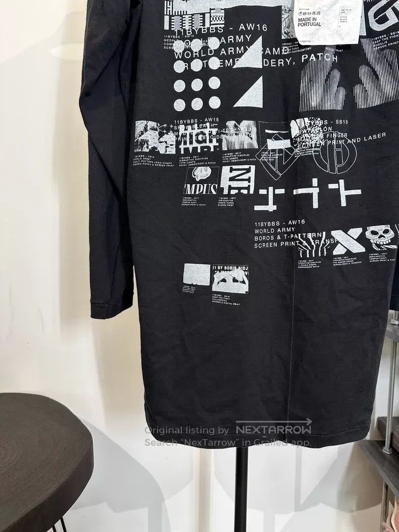Boris Bidjan Saberi Boris Bidjan Saberi Mid-length printed crew-neck sweatshir Size US L / EU 52-54 / 3 - 5 Thumbnail