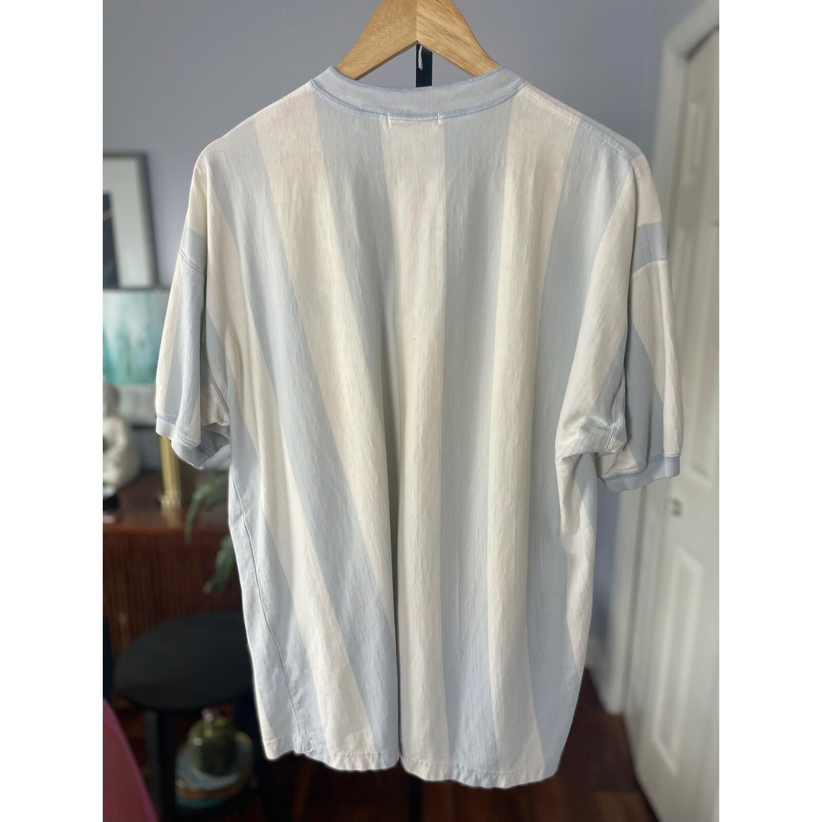 Liz Claiborne Claiborne Striped Henley Short Sleeve Cotton Blend Mens XL Size US XL / EU 56 / 4 - 2 Thumbnail